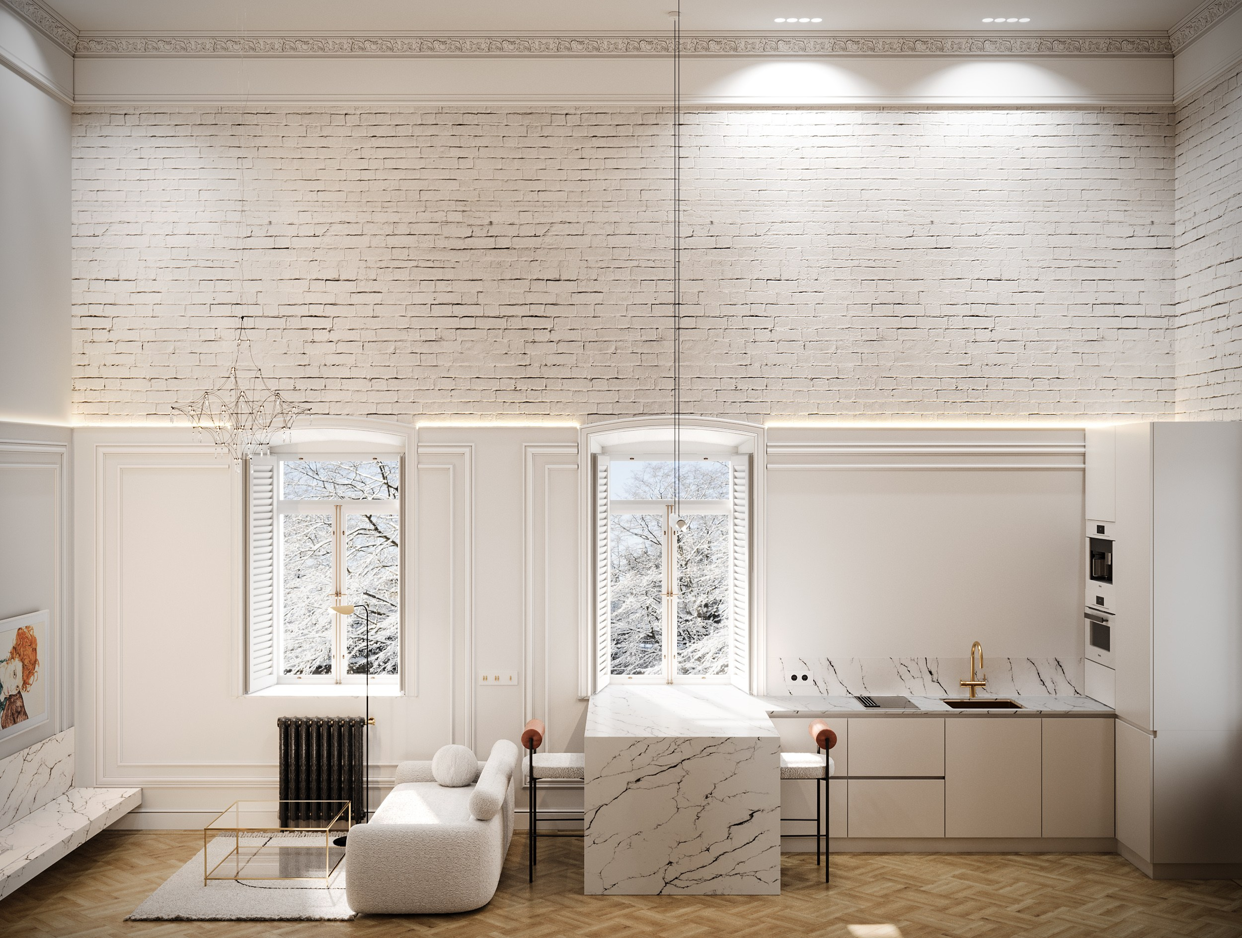 2-х этажная квартира. Студия 3D визуализации