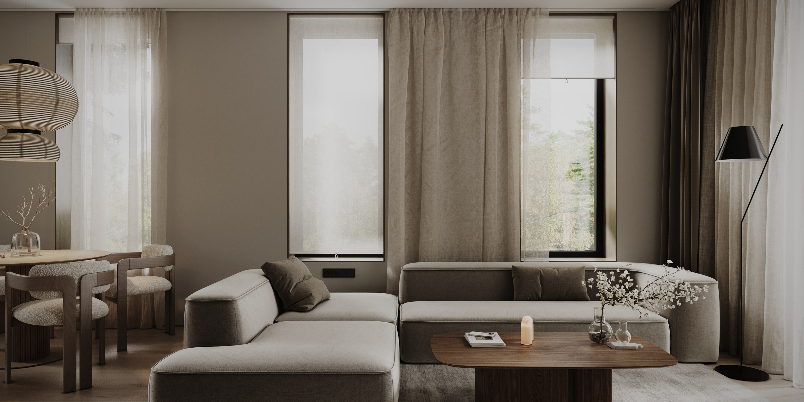 Сибирский дом. Визуализации интерьера