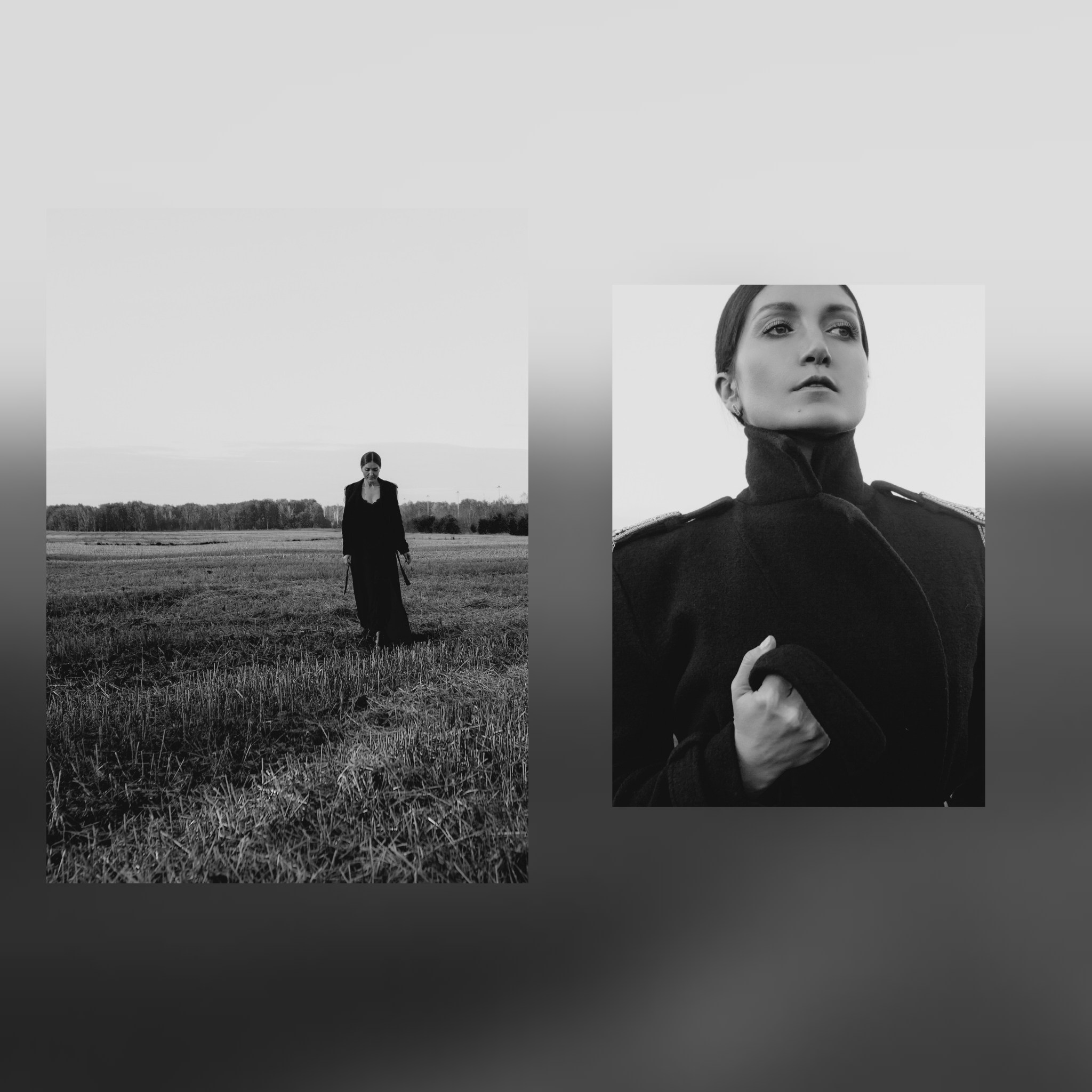 девушка в поле осенью