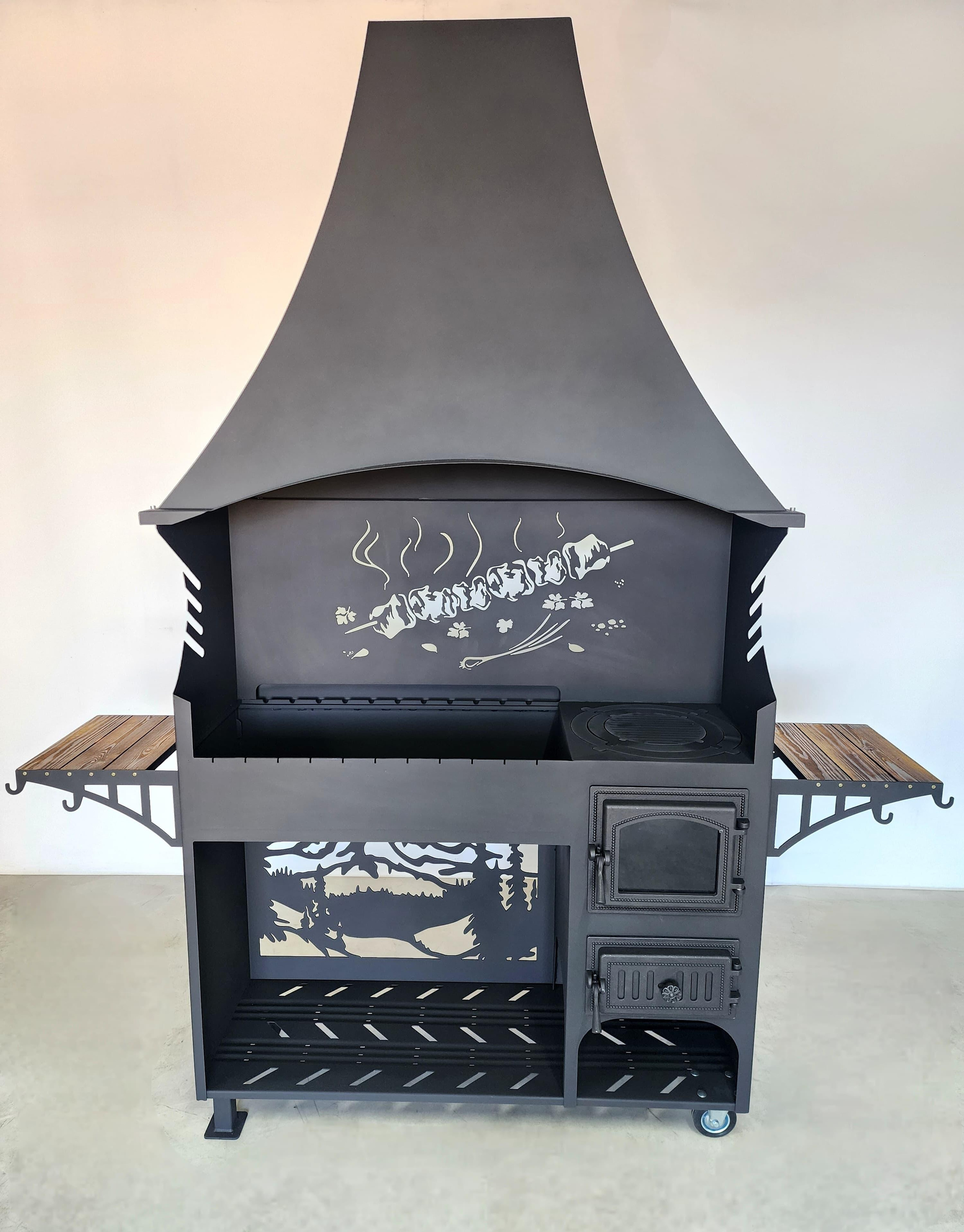 Мангал с вытяжным зонтом. Купить / заказать мангал для дома в Краснодаре от производителя «Мангал Мастер»