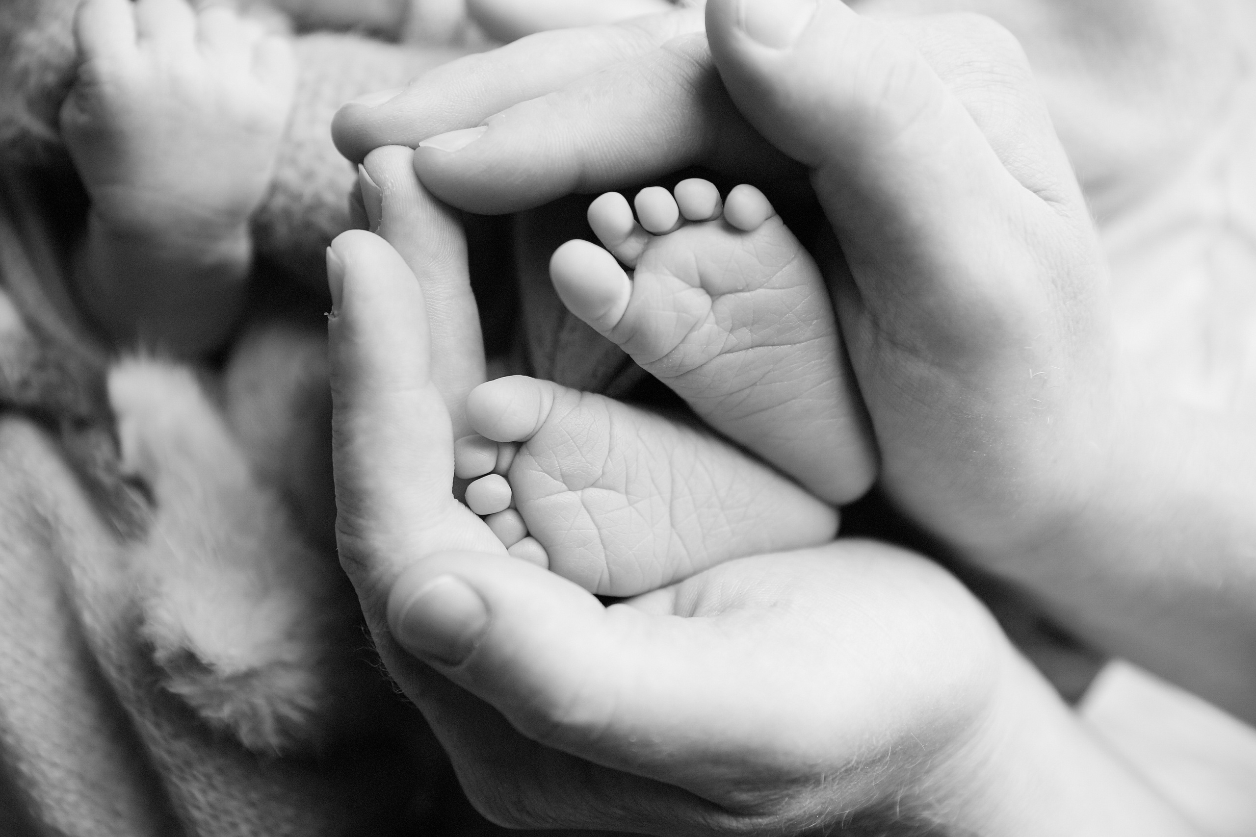 Newborn ЧБ. Фотограф новорожденных. Семейный и детский фотограф в городе Сургуте