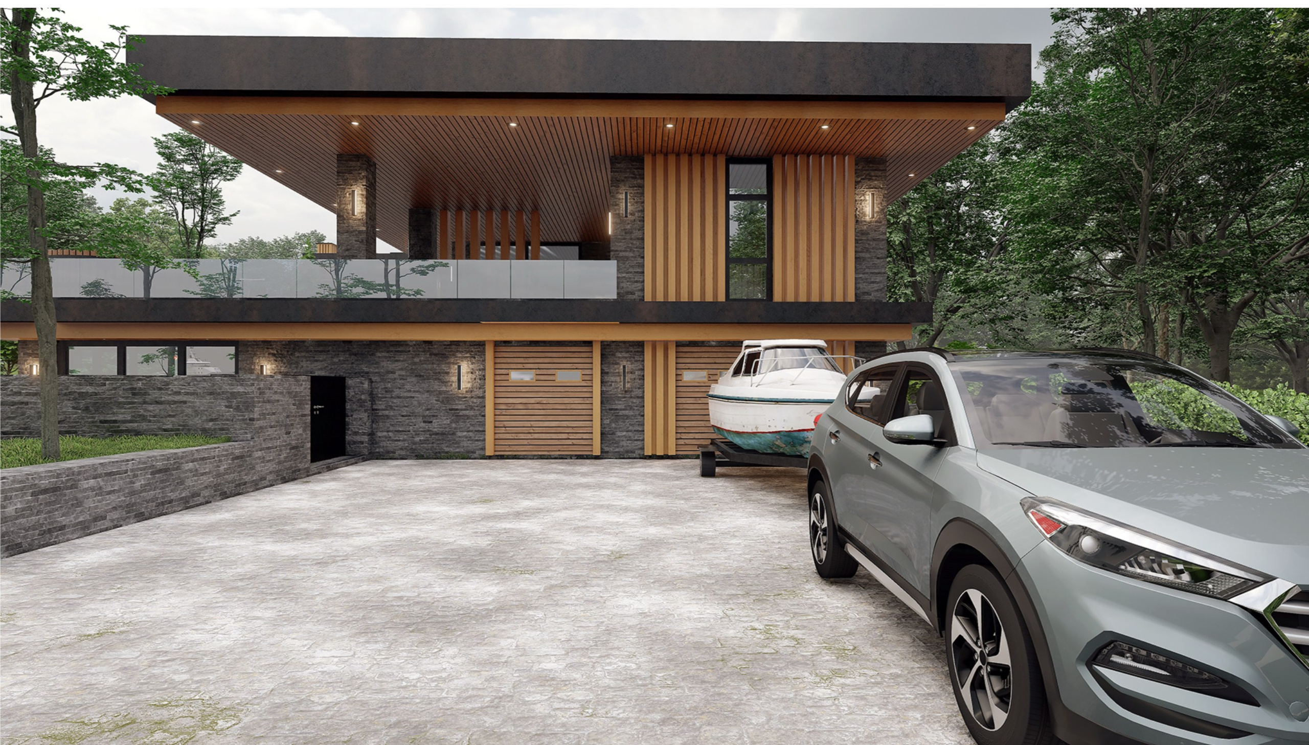 Банный комплекс с гаражом и бассейном в Твери. Архитектор Касаткин и Партнёры