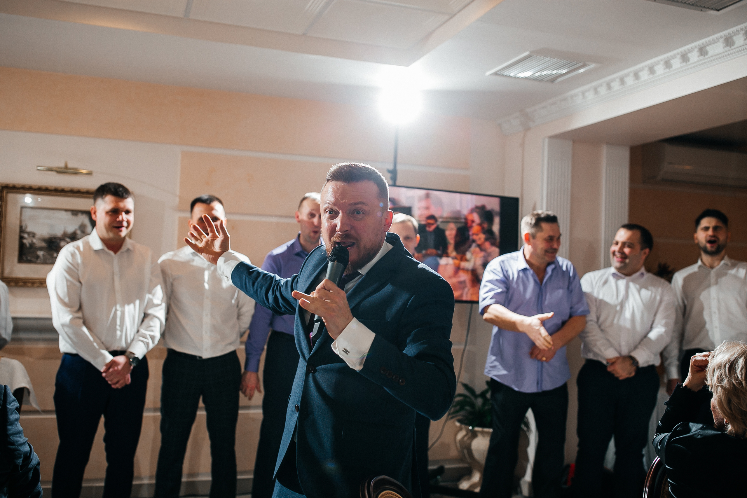 Юбилей 60 лет мужчине в Москве. Ведущий юбилея Сергей Рябинин. Ведущий на свадьбу, корпоратив и юбилей в Москве Сергей Рябинин