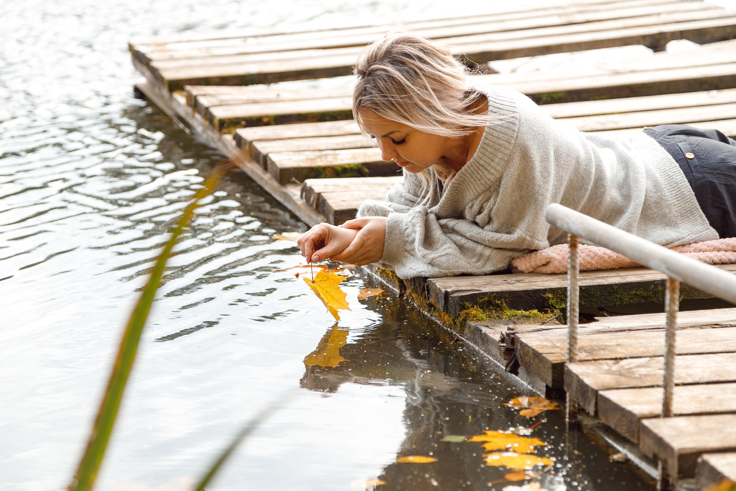 фотосессия на озере осенью