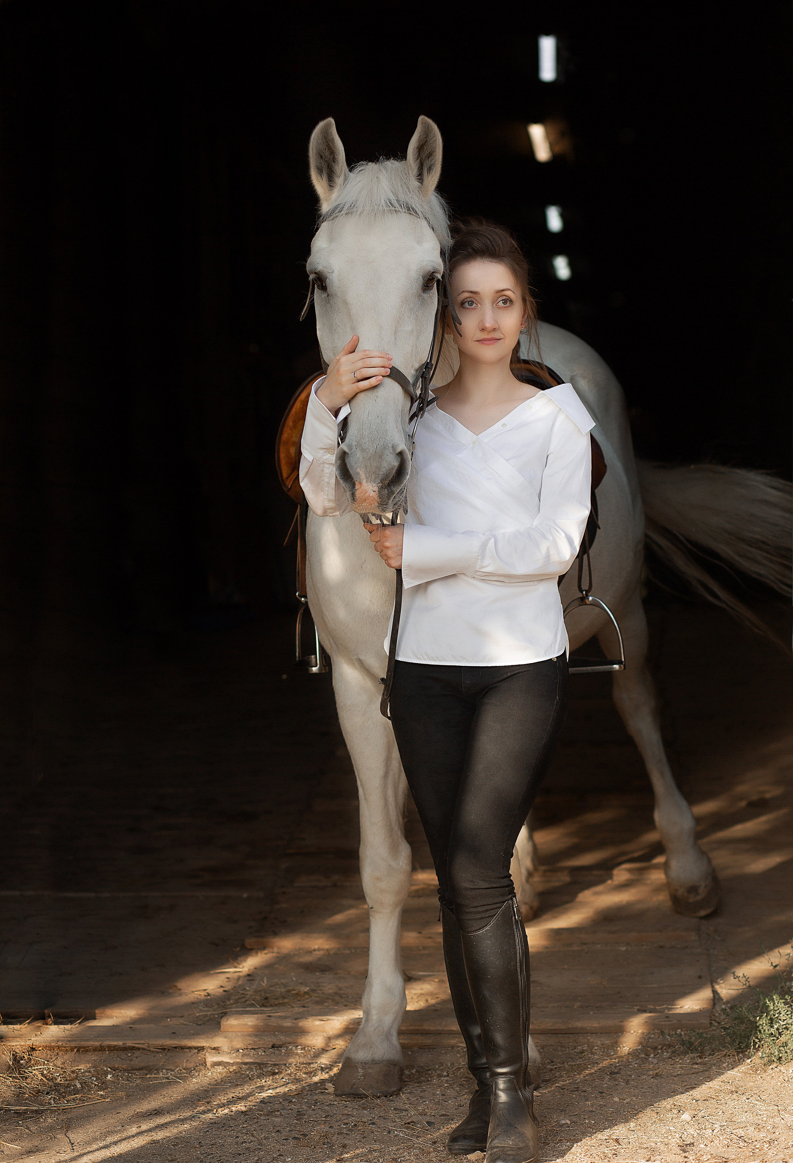 Ольга и Воробей. Фотосессия с лошадьми в Нижнем Новгороде