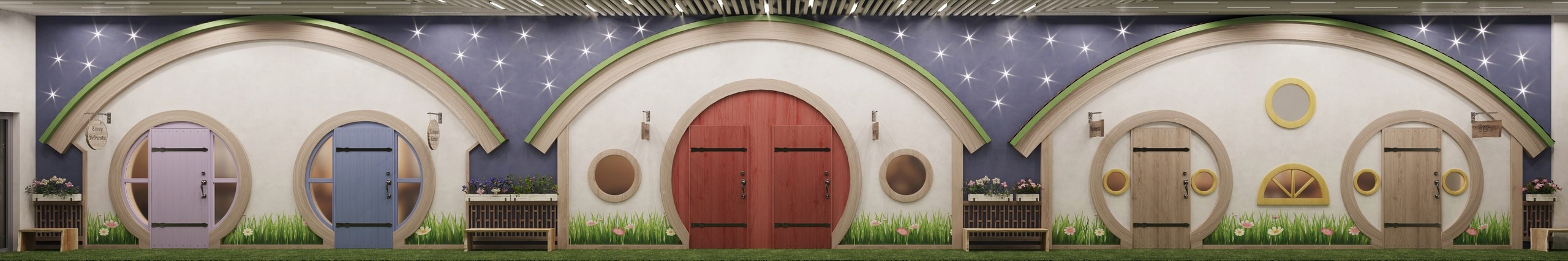 Party room в стиле хоббитов, ДРЦ Грин Парк, г. Нижневартовск. Студия дизайна