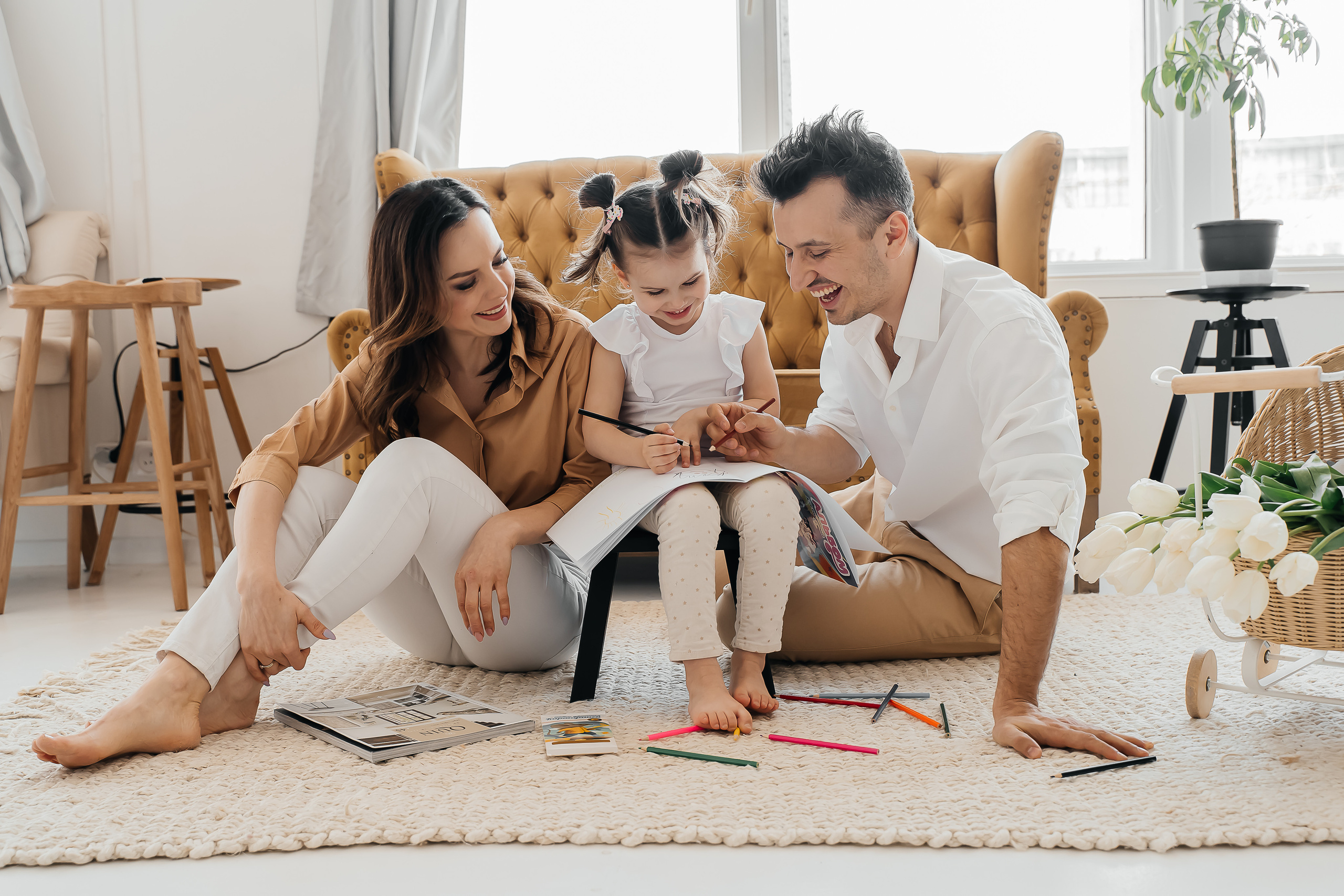 Наталья, Максим и Полинушка. Фотограф на роды Москва Ольга Летучева