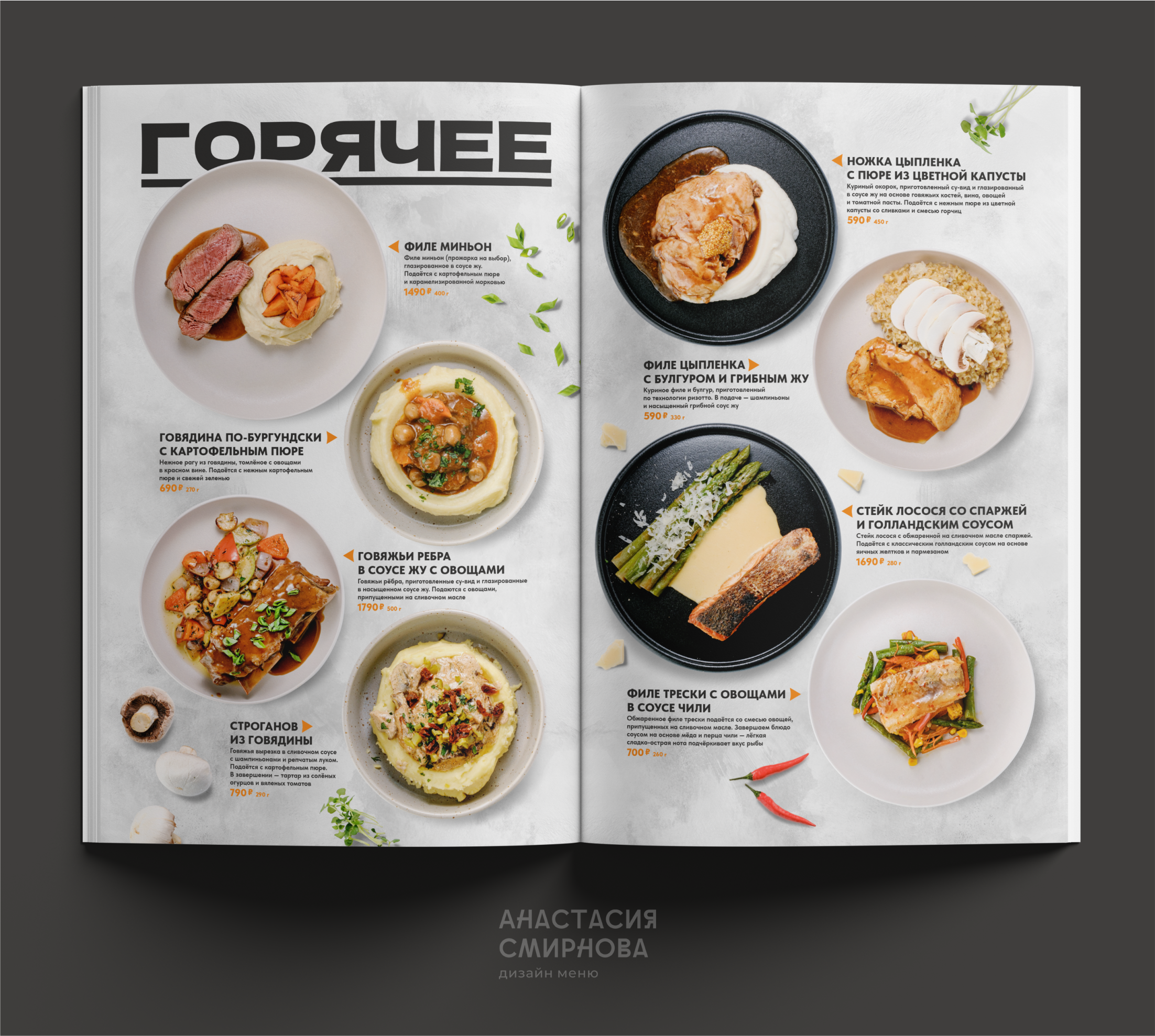 Дизайн меню. Дизайн меню на заказ
