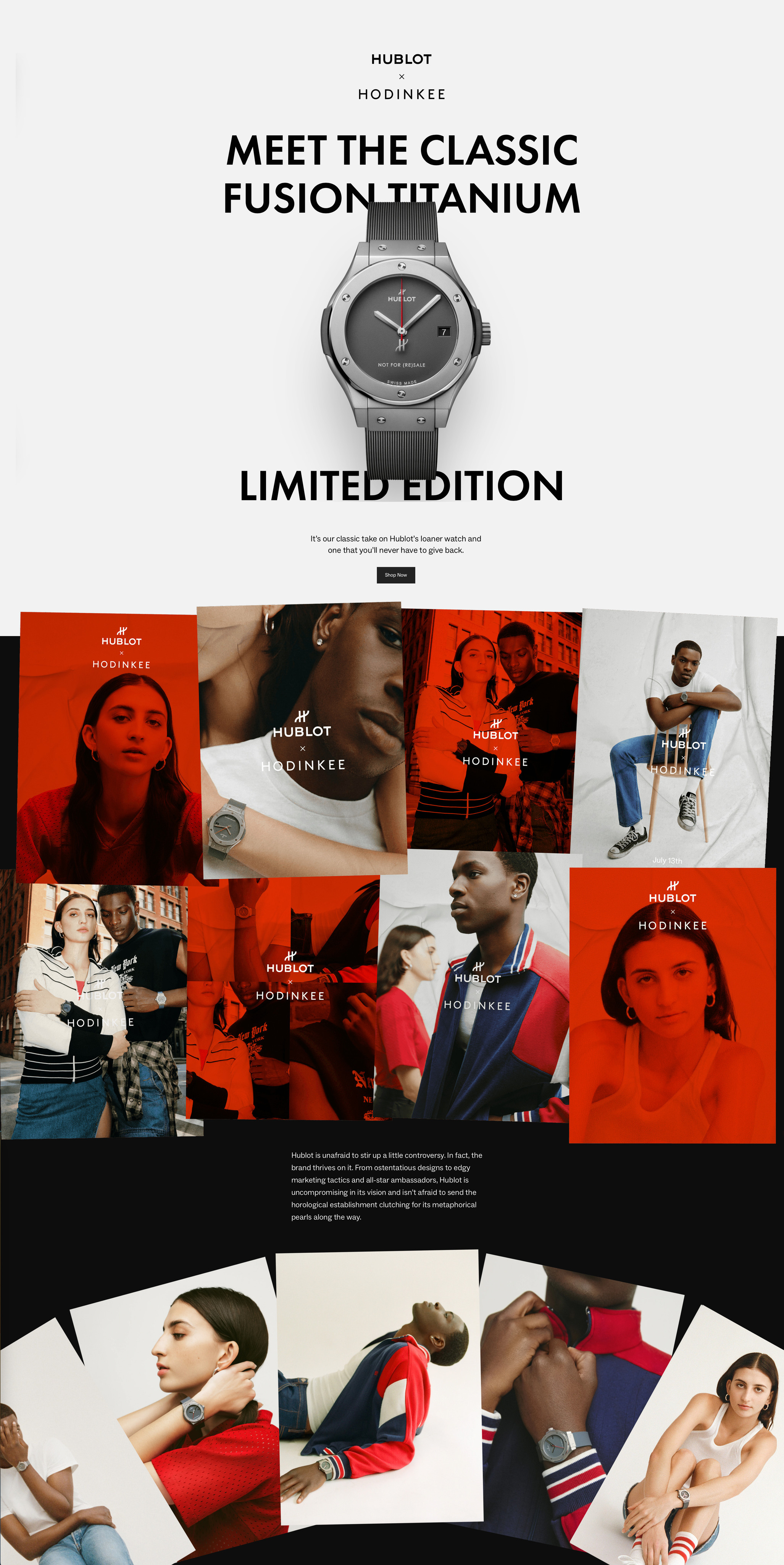 HUBLOT x HODINKEE. Beauty & fashion retoucher available worldwide Liya Embrace