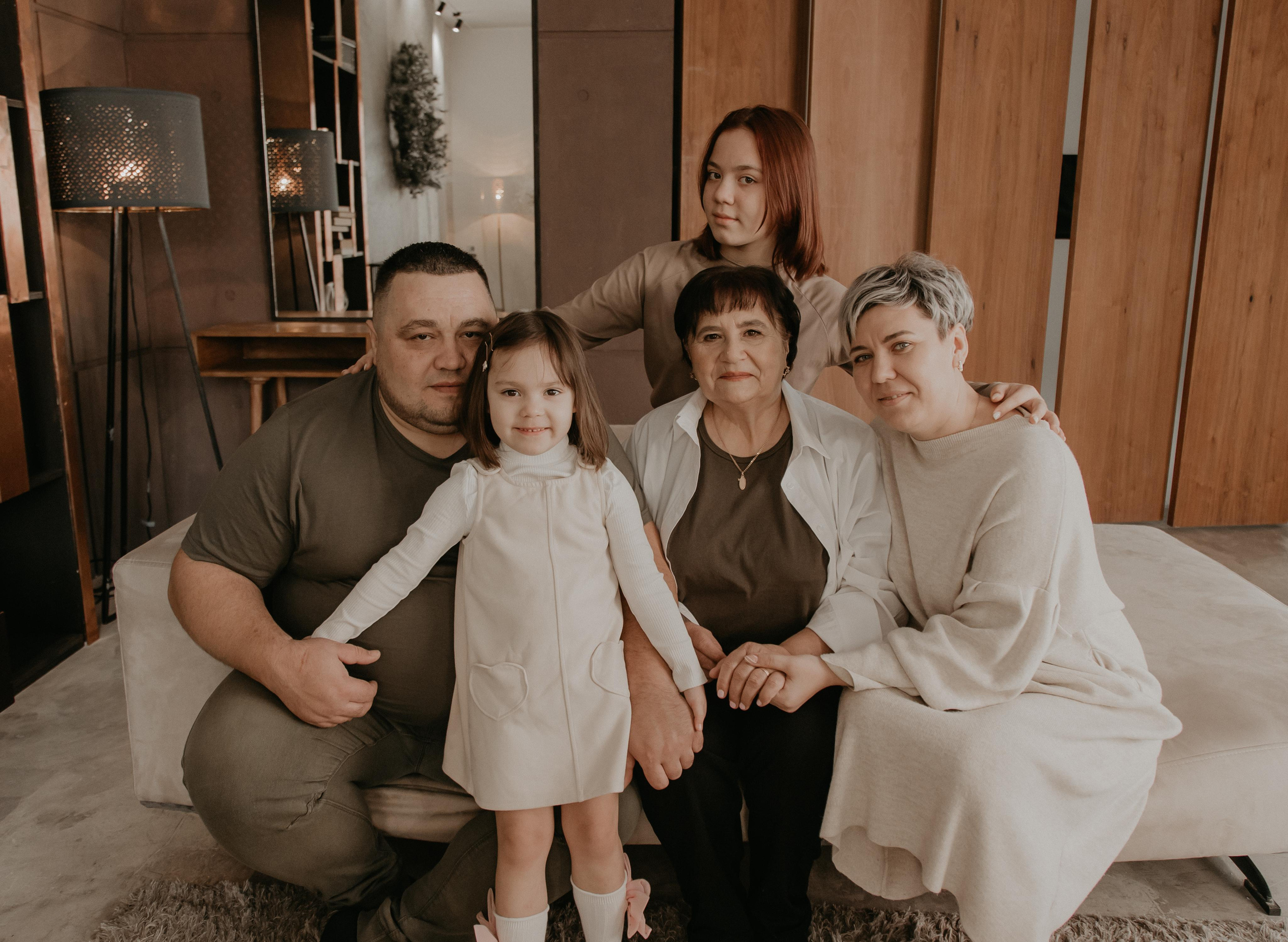 Большая семья. Фотограф Авилова Дарья ● Тюмень● Съемка больших семей ●Архив поколений