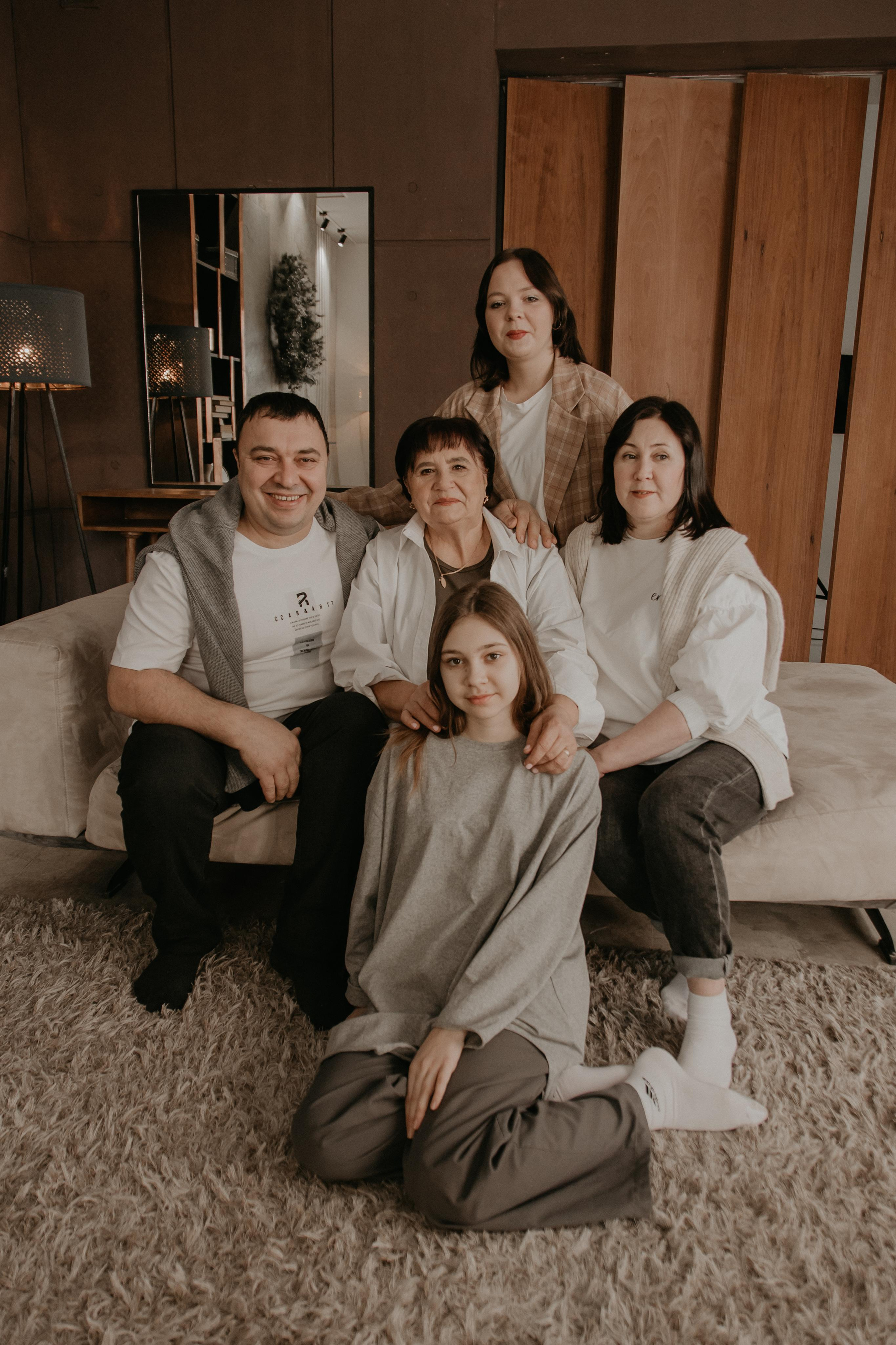 Большая семья. Фотограф Авилова Дарья ● Тюмень● Съемка больших семей ●Архив поколений