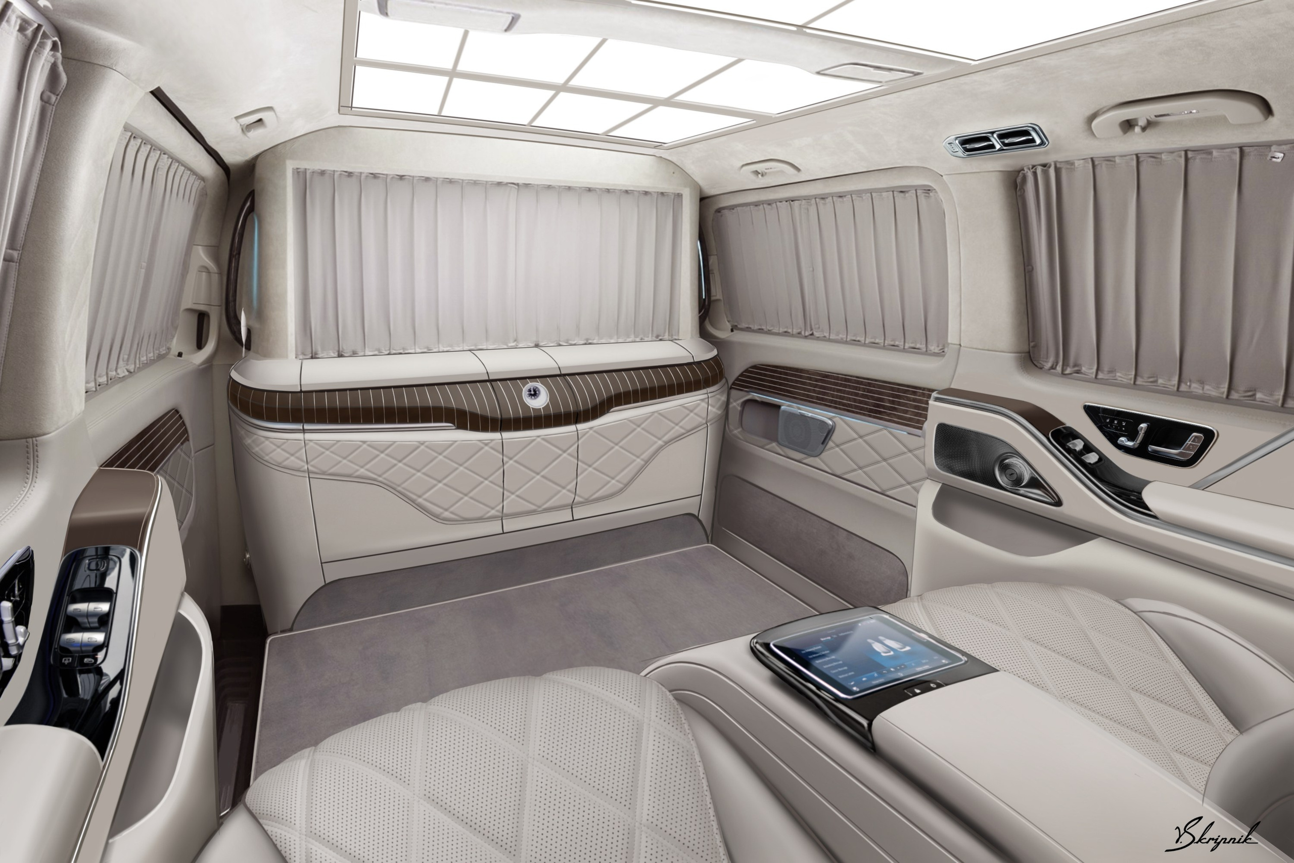 Дизайн мобильного офиса Mercedes V-class. Design Yachts and Cars