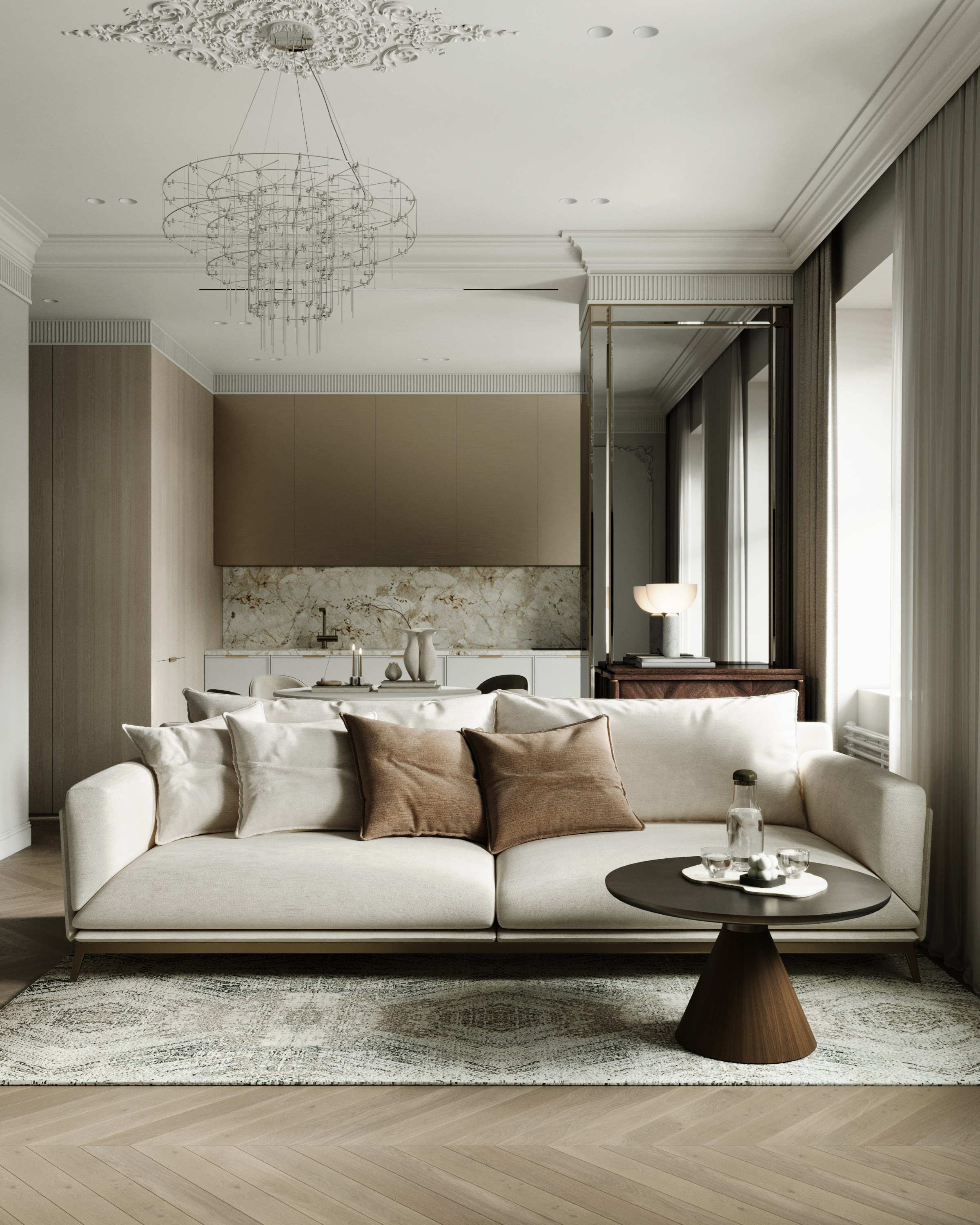 Квартира для молодой семьи. Создание 3д визуализаций. Анимированное видео. Сборка сцен