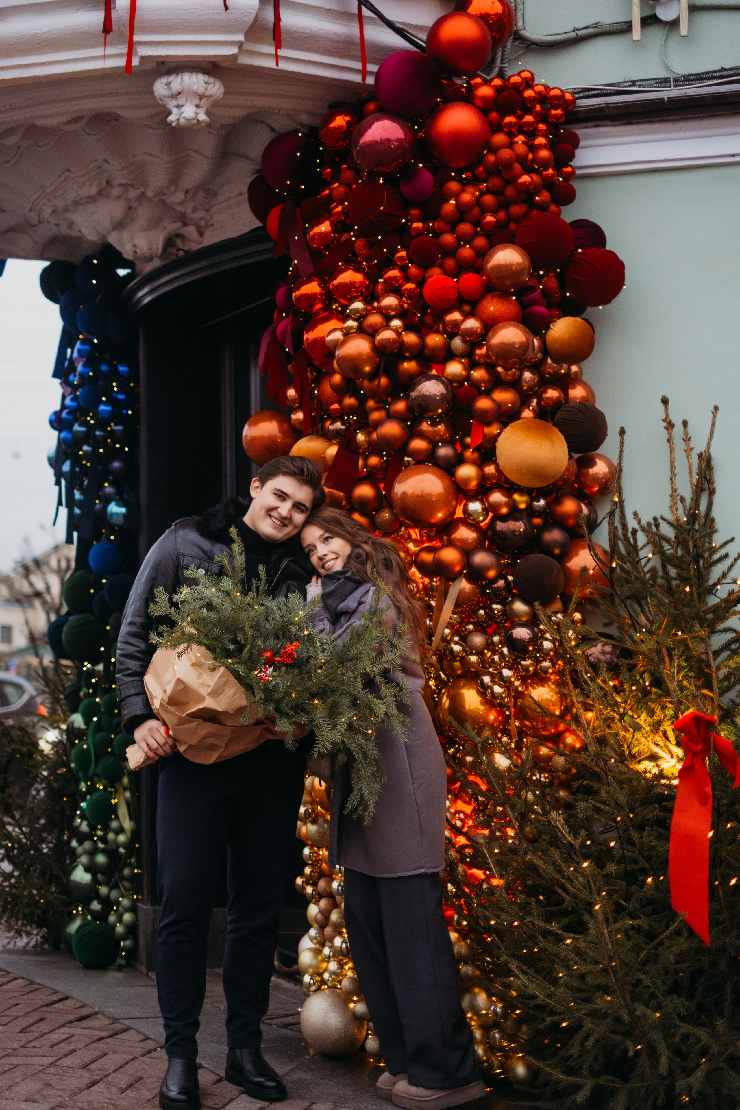Аня и Даня: новогодняя прогулка. Семейный и детский фотограф в Санкт-Петербурге