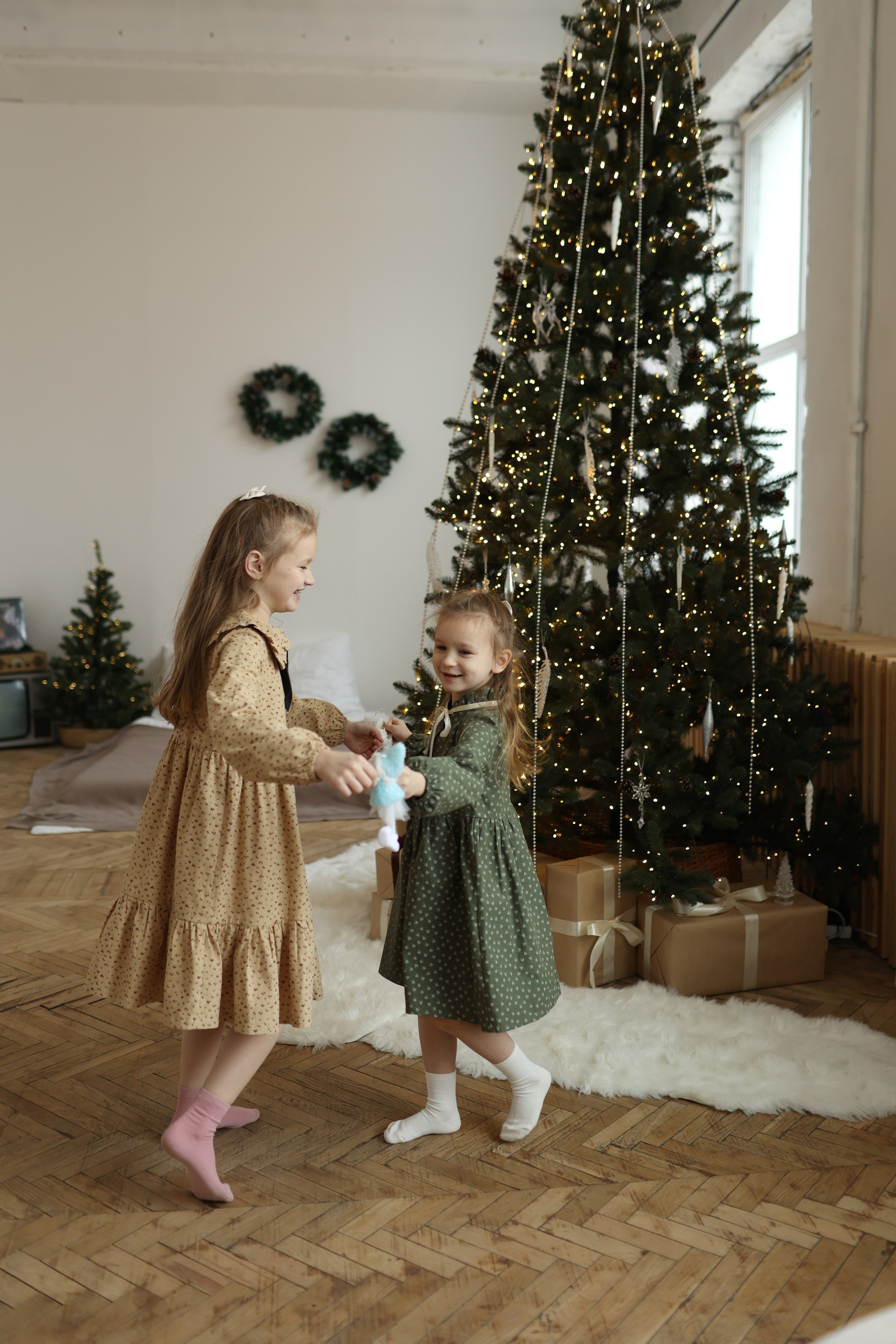 Новогодняя фотосессия двух сестричек. Фотограф Владимир Москва