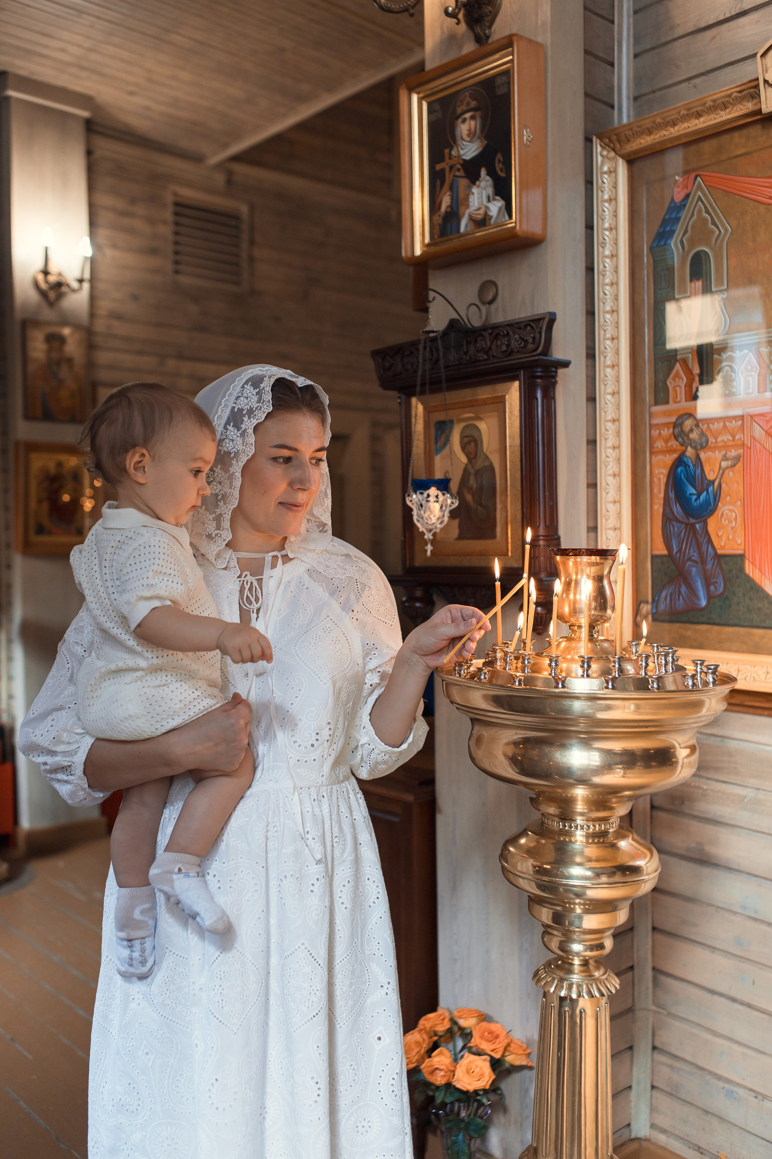 Крещение в Храме Святителя Николая у Соломенной сторожки. Профессиональный фотограф в Москве и Мо Мария Шантарёва