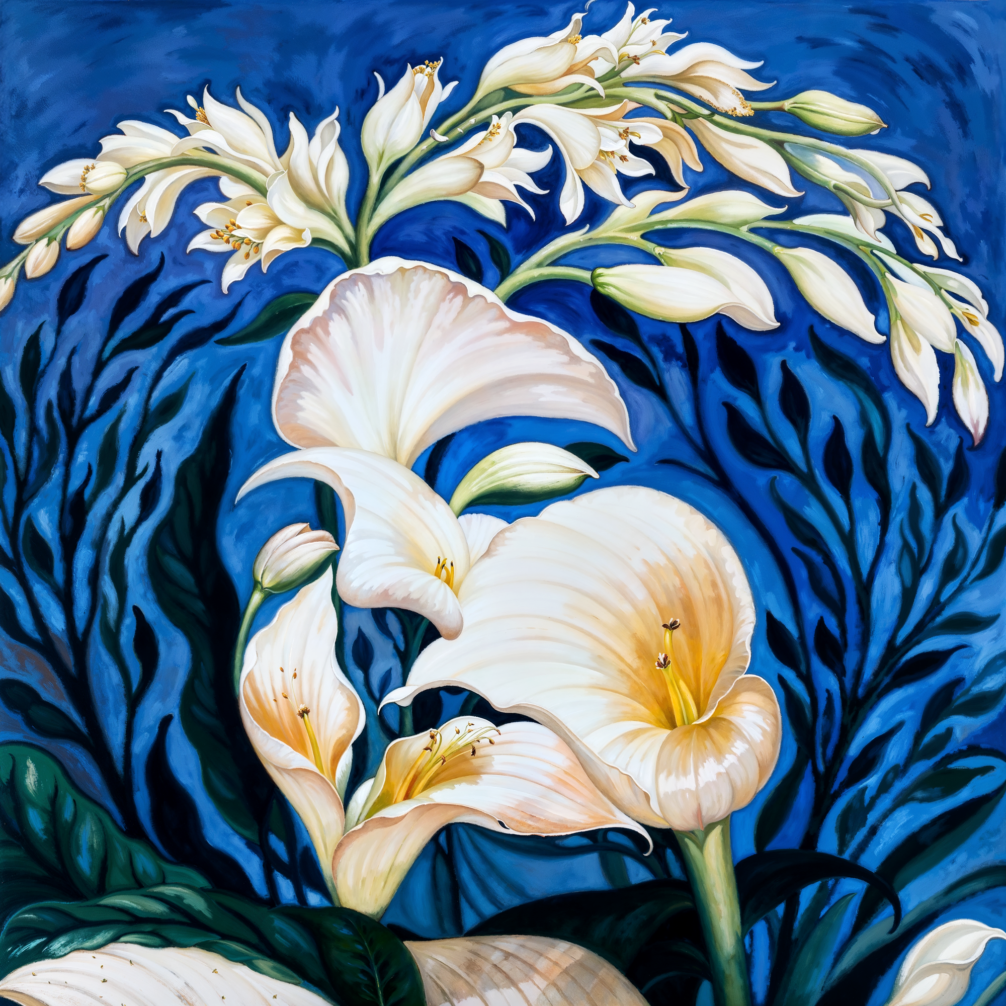 Иллюзия в духе Octavio Ocampo, где каждый лепесток хранит свою историю.