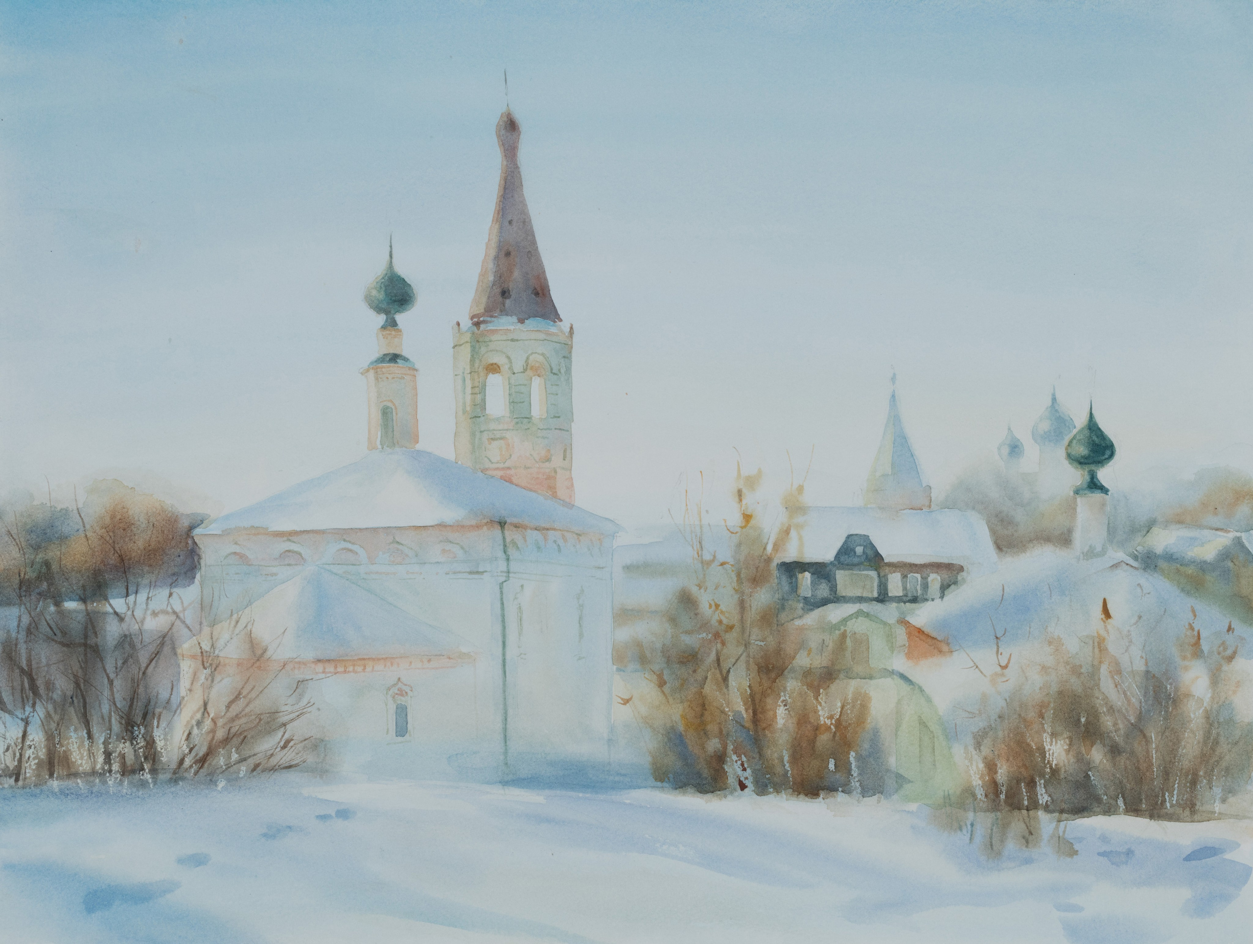 "Зима в Суздале" 30 х 40см. 2021г.
