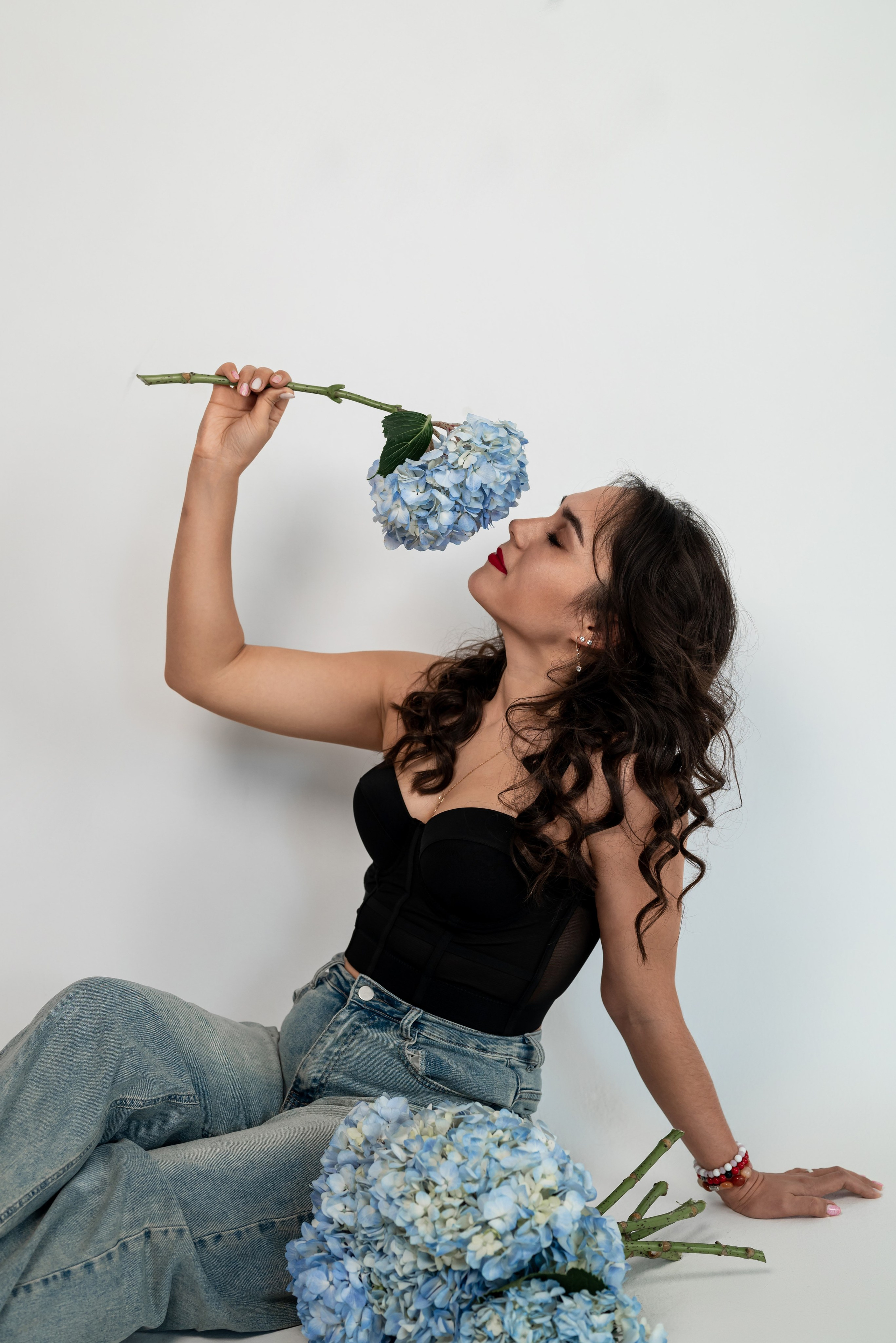 Фотопроект с голубыми гортензиями. Фотограф в городе Салават