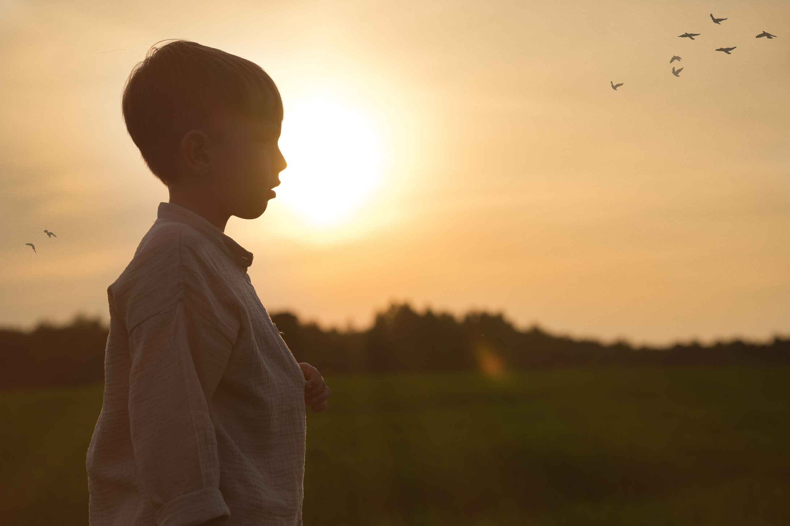 Ксюшенька, Кристиночка и Кирюшенька в поле. Семейный и портретный фотограф в Санкт-Петербурге Татьяна Гримоть
