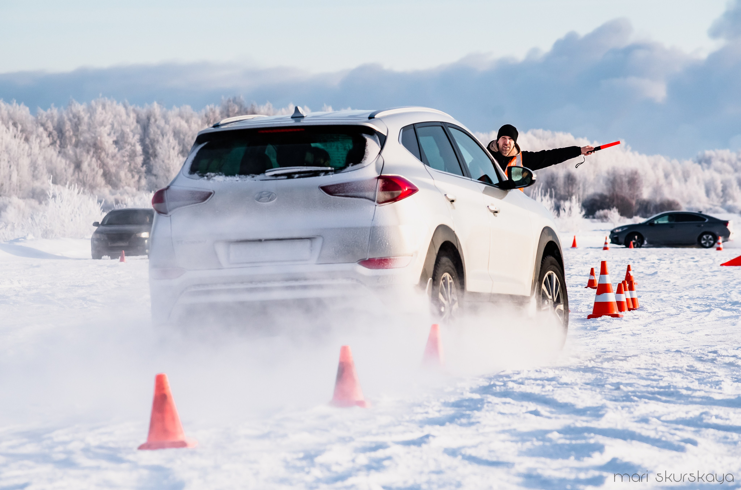 Контраварийная практика вождения автомобиля. Мотофотограф в Санкт-Петербурге Мария Скурская
