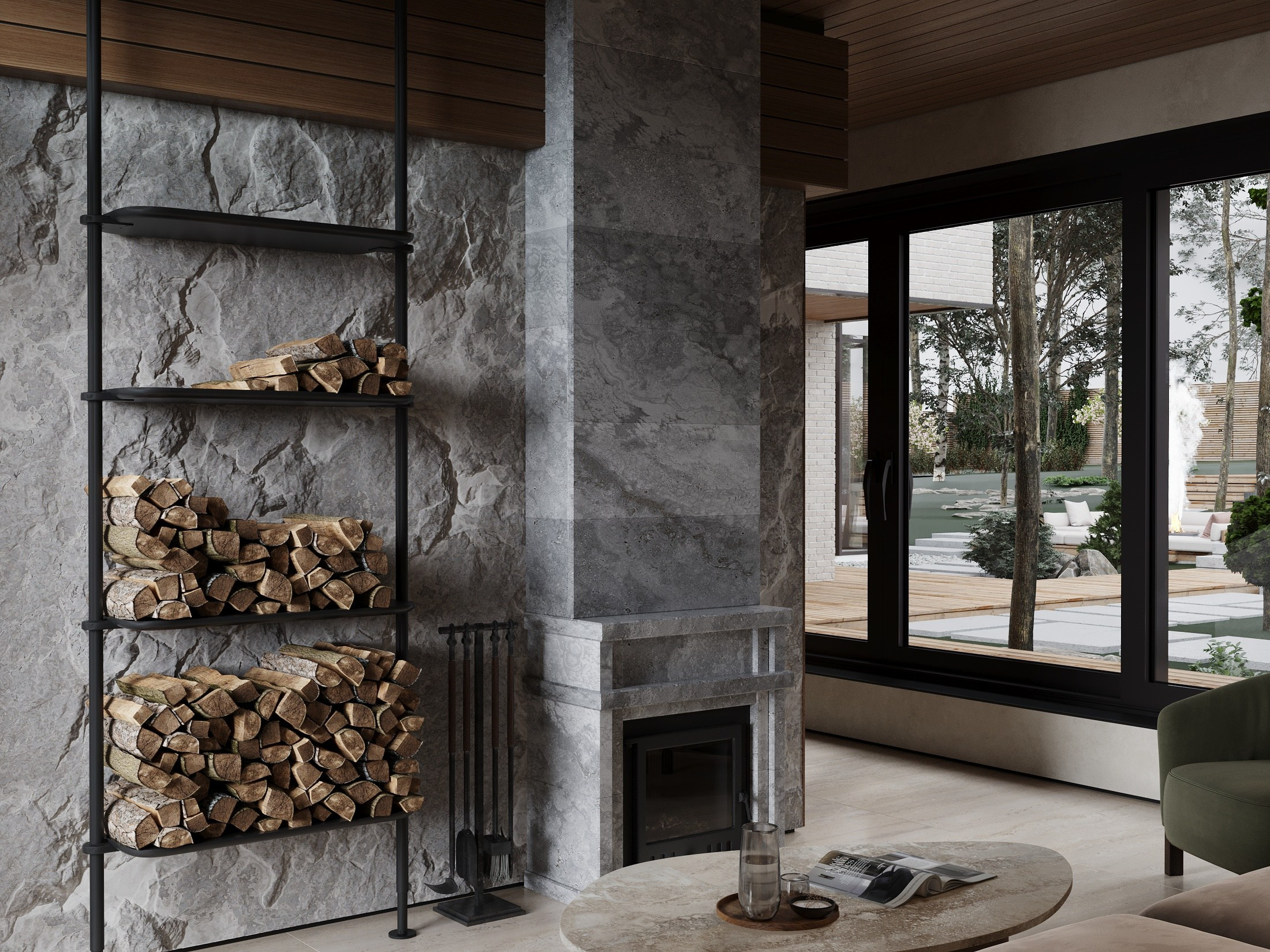 Баня с зоной отдыха. Дизайнер интерьера и 3D визуализатор Ванчугова Ольга