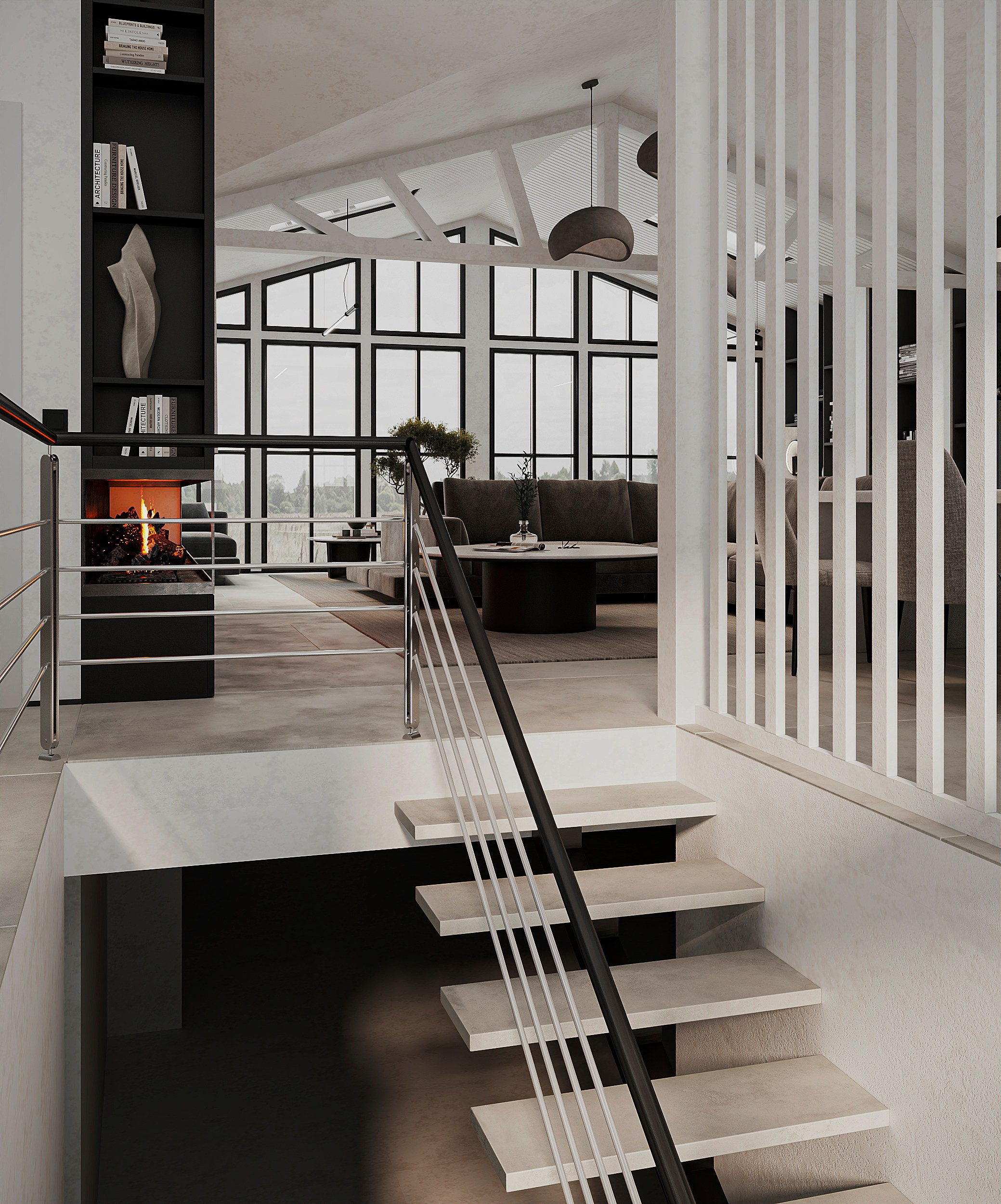 Кухня — Гостиная и прихожая в одном помещении 🤍