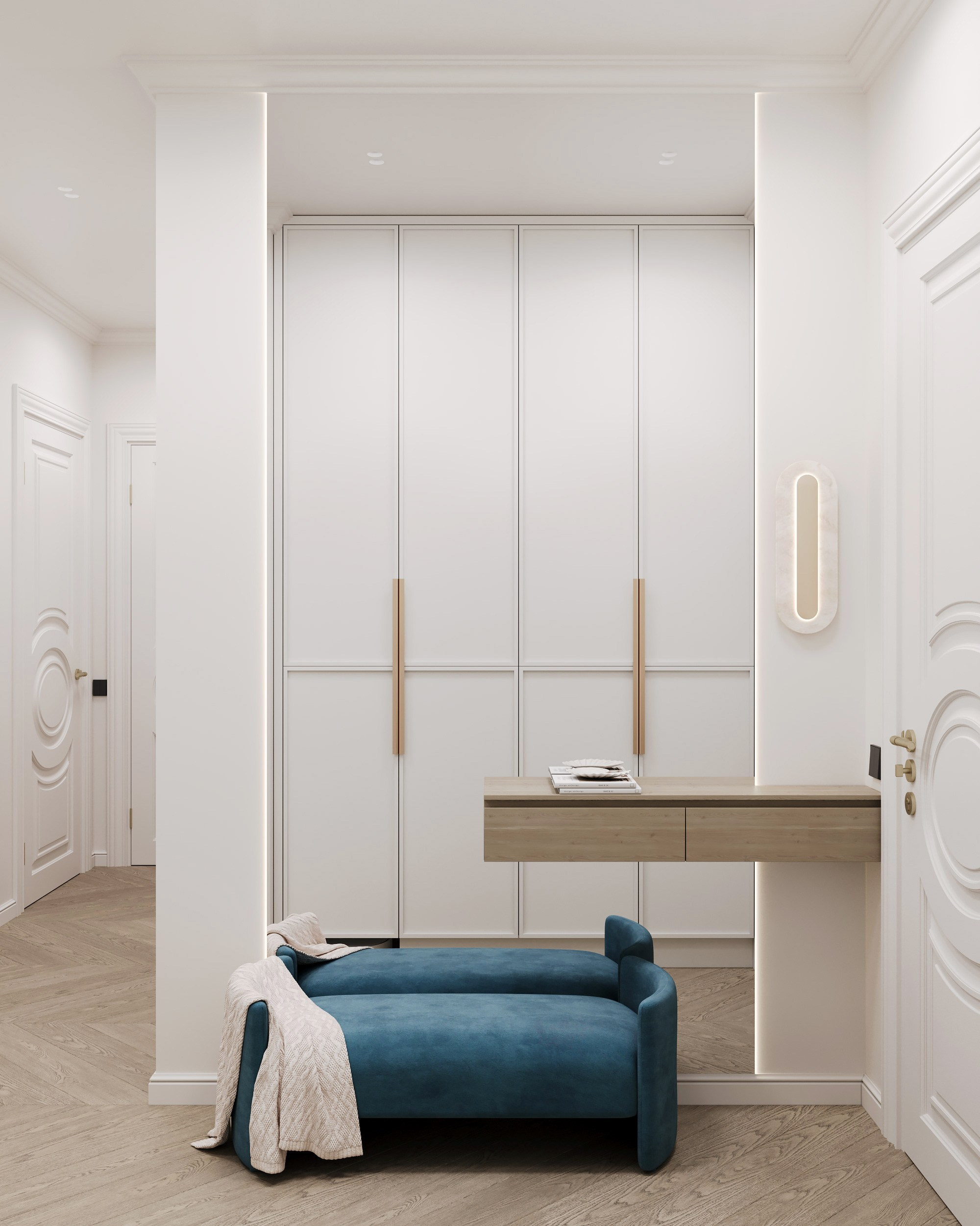 Blue Classic. Дизайн интерьера | 3D визуализация | Миланская Марина