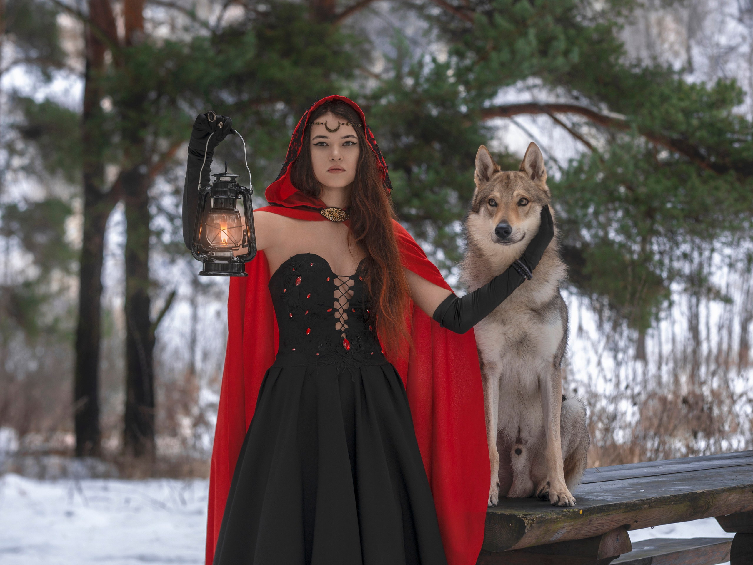 Валерия и влчак. Арт фотограф, женский фотограф Москва