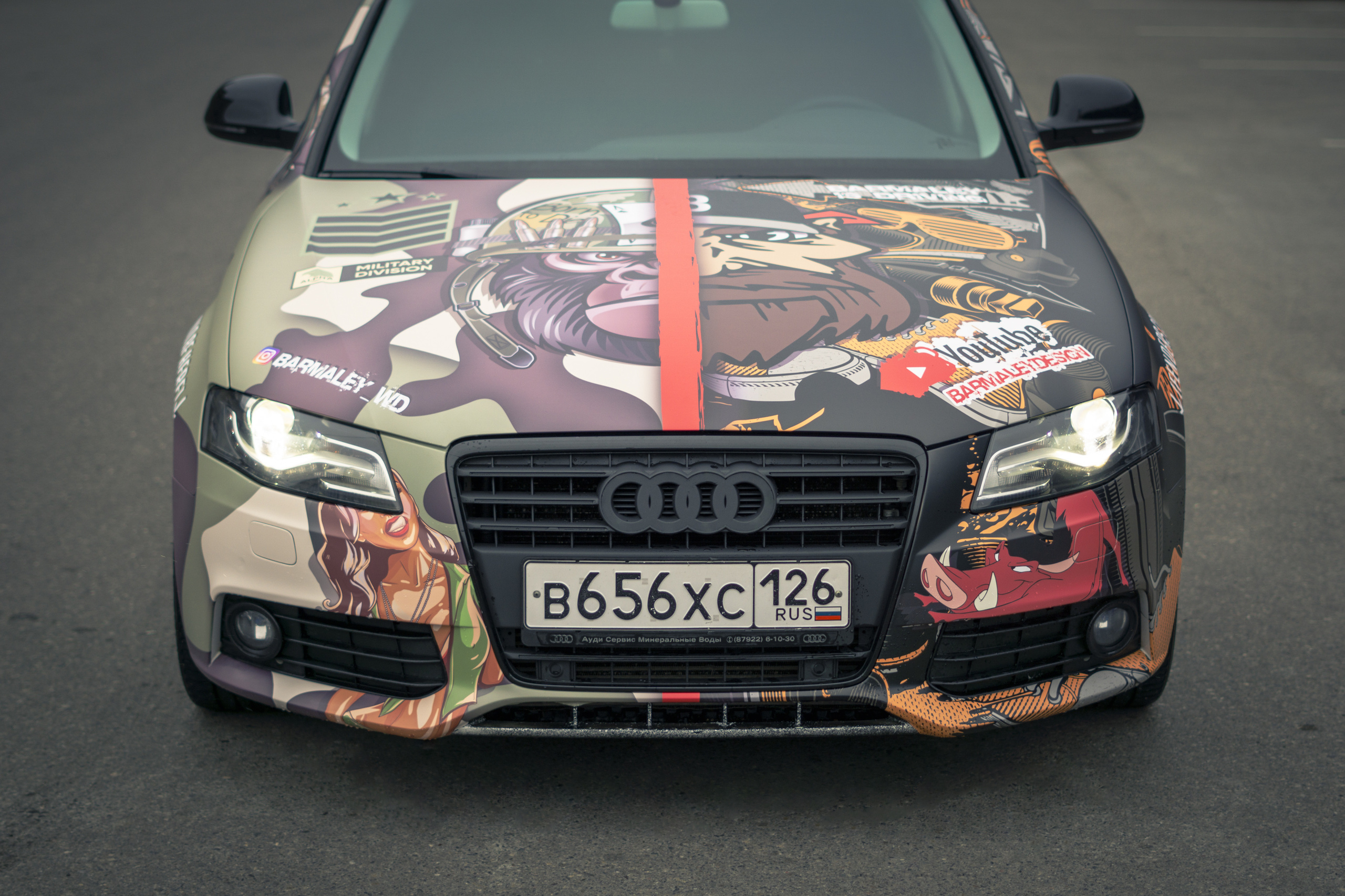 Винилография на Audi A4. Студия дизайна и оклейки авто Barmaley Design