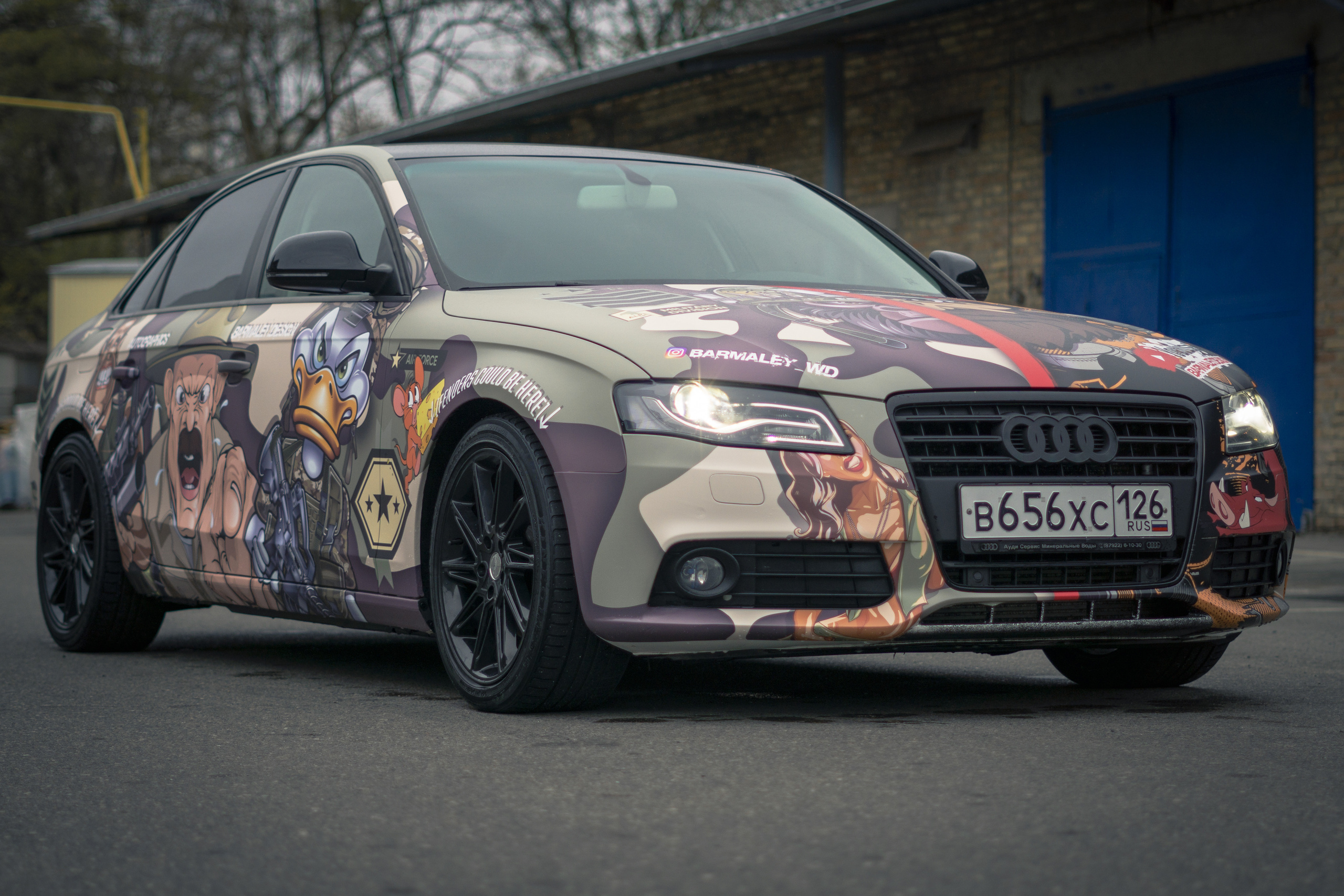 Винилография на Audi A4. Студия дизайна и оклейки авто Barmaley Design