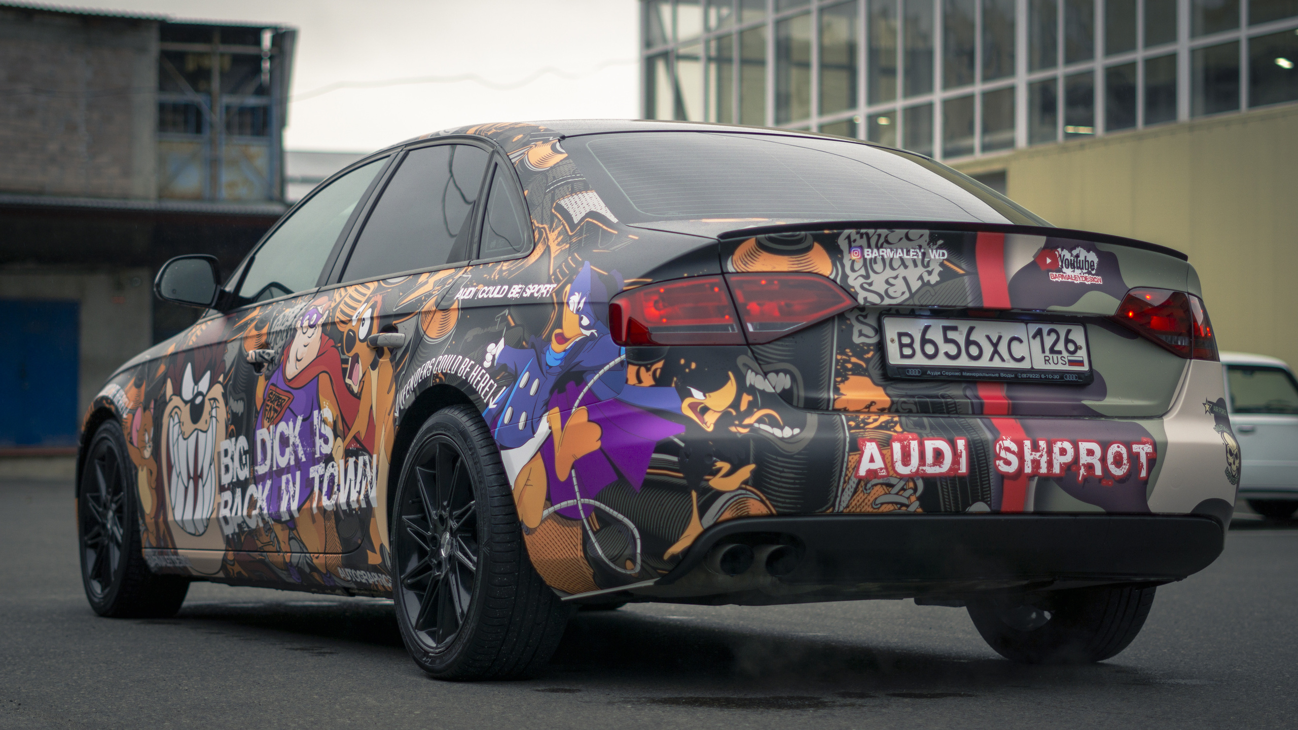 Винилография на Audi A4. Студия дизайна и оклейки авто Barmaley Design