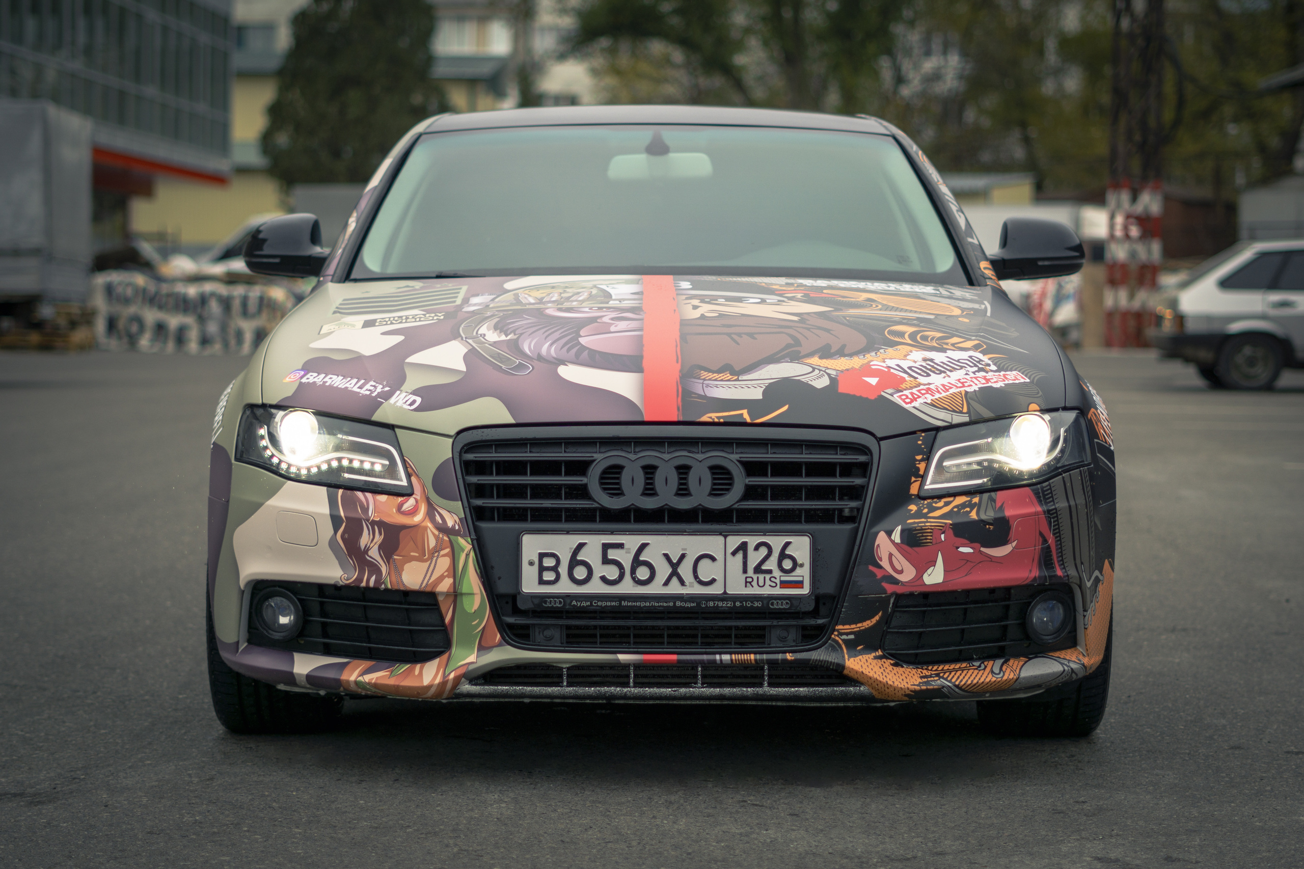 Винилография на Audi A4. Студия дизайна и оклейки авто Barmaley Design