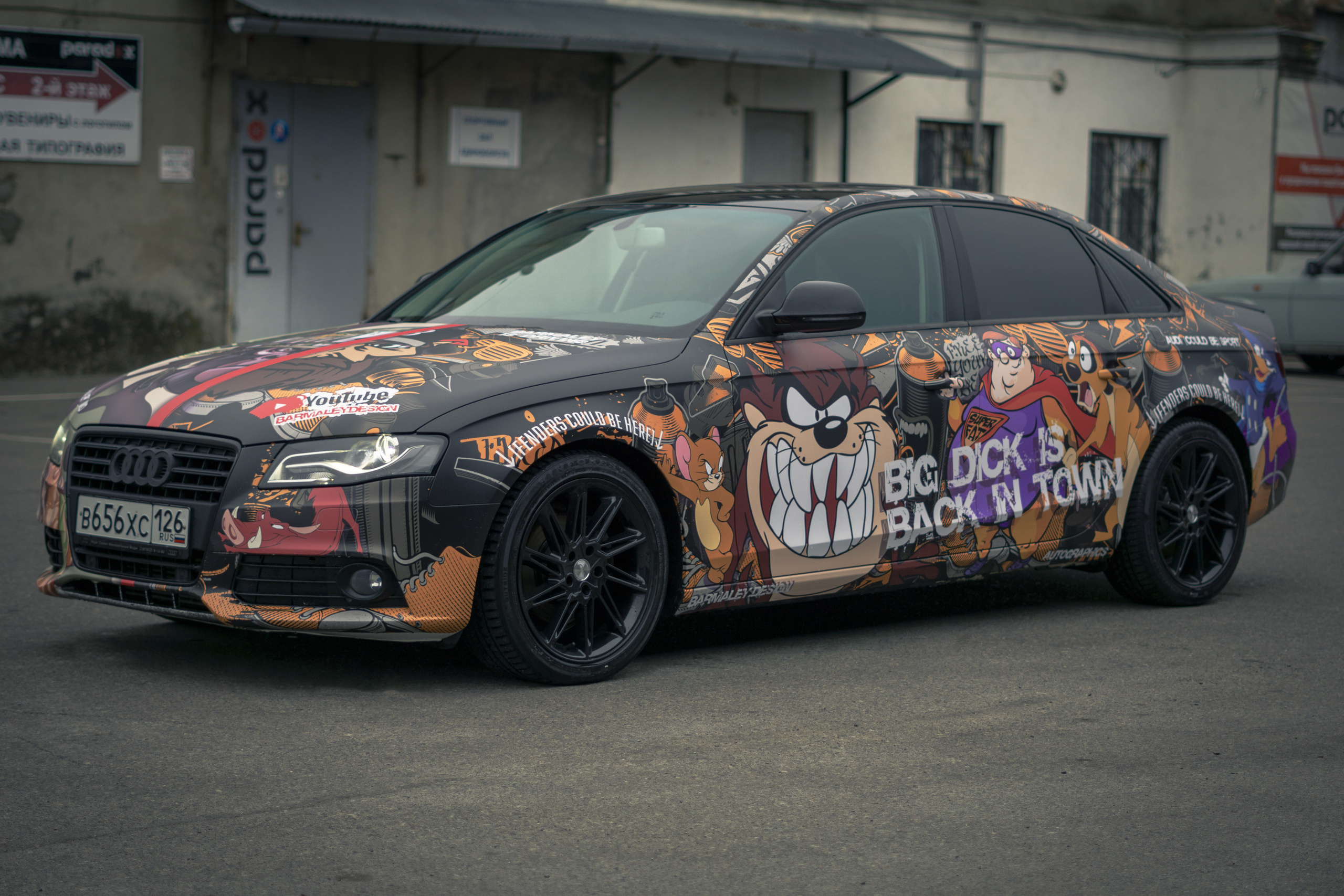 Винилография на Audi A4. Студия дизайна и оклейки авто Barmaley Design