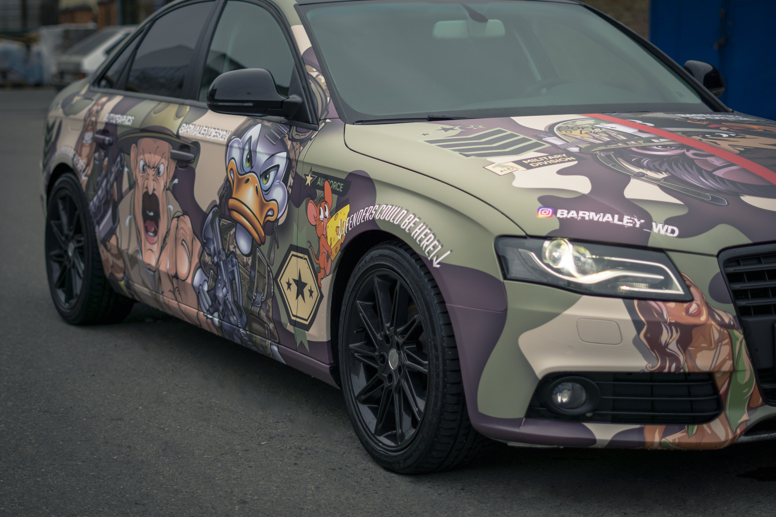 Винилография на Audi A4. Студия дизайна и оклейки авто Barmaley Design