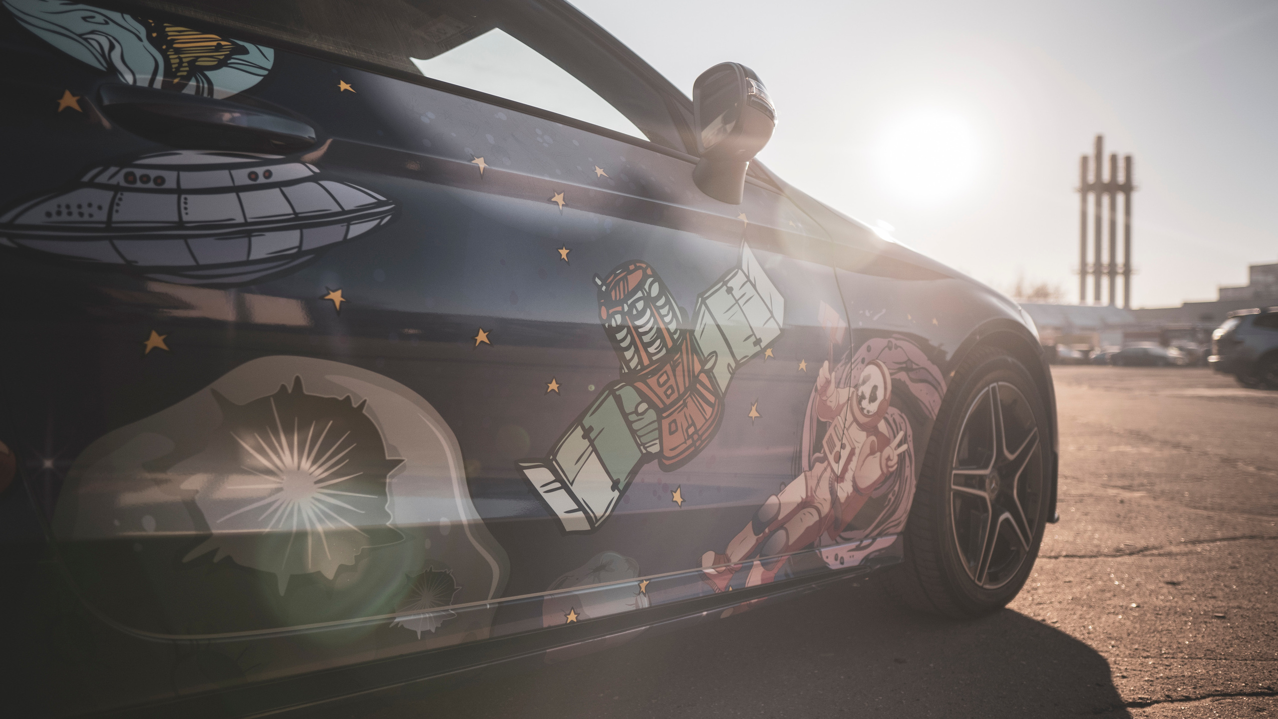 Винилография на Mercedes Benz E Coupe. Студия дизайна и оклейки авто Barmaley Design