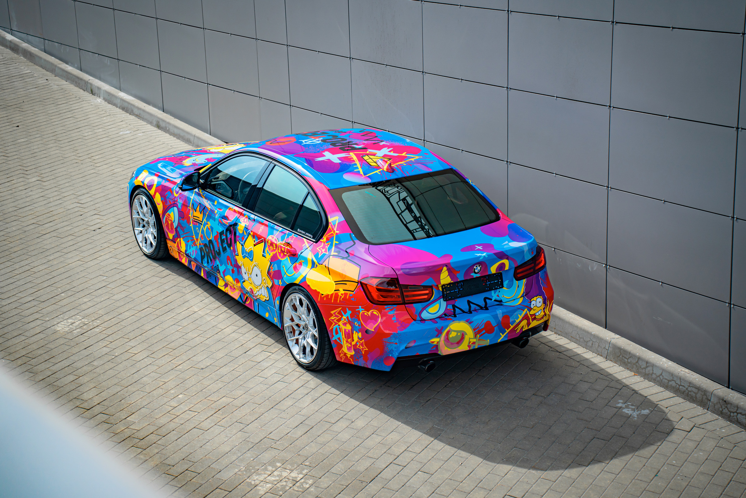 Винилография на BMW 3 F30. Студия дизайна и оклейки авто Barmaley Design