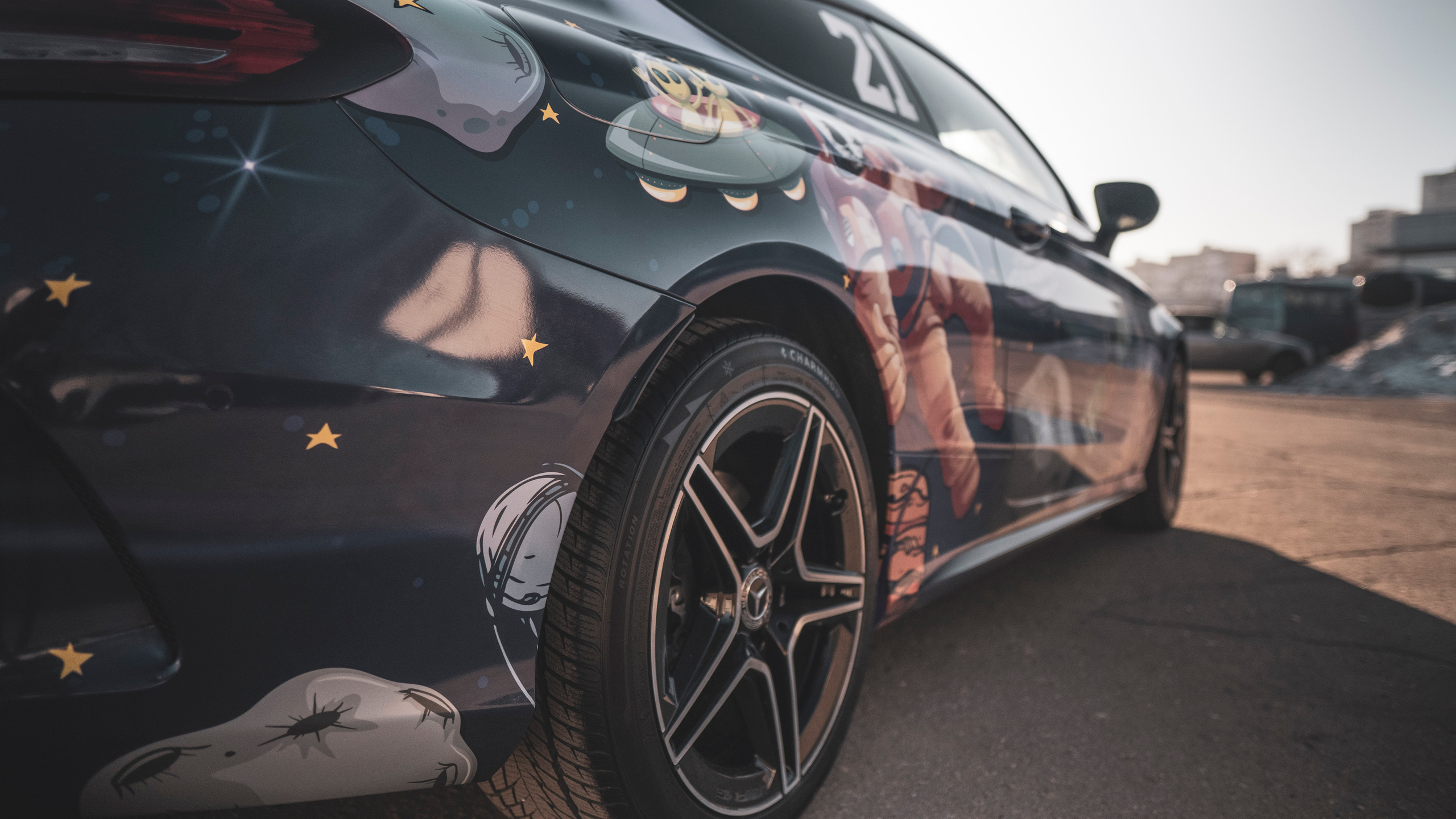 Винилография на Mercedes Benz E Coupe. Студия дизайна и оклейки авто Barmaley Design