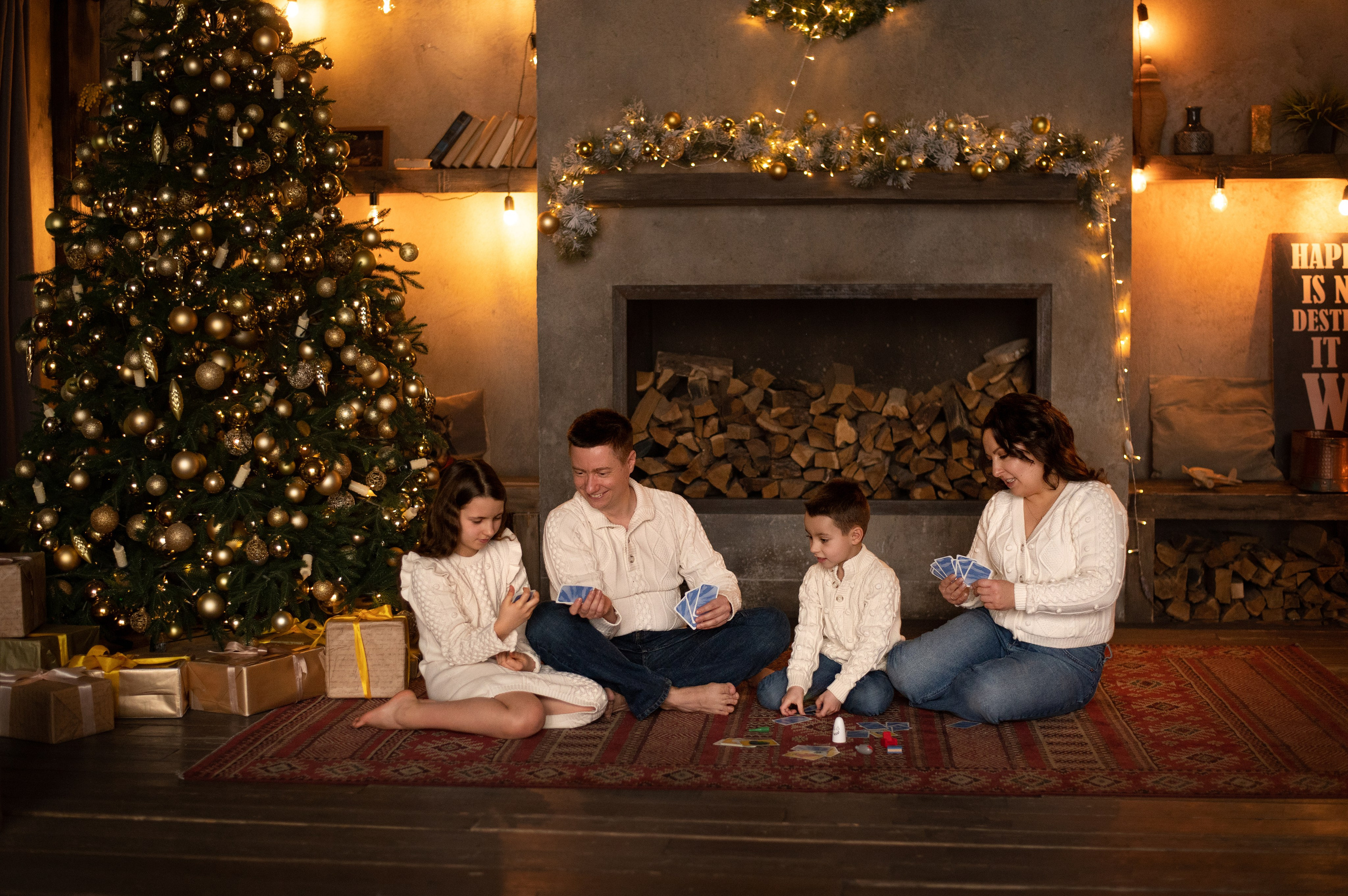 Новогодние съёмки в студии. Семейный и детский фотограф в Москве Анна Оськина
