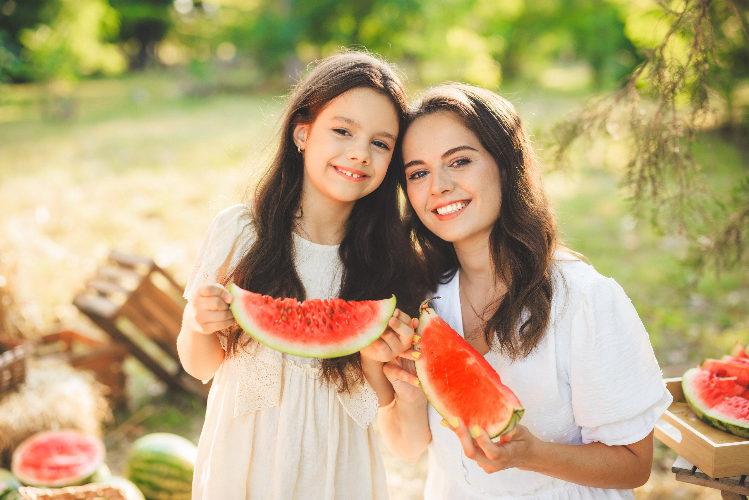 Летняя фотосессия с арбузами и ретро автомобилем. Семейный и детский фотограф в Краснодаре Анна Трашкова