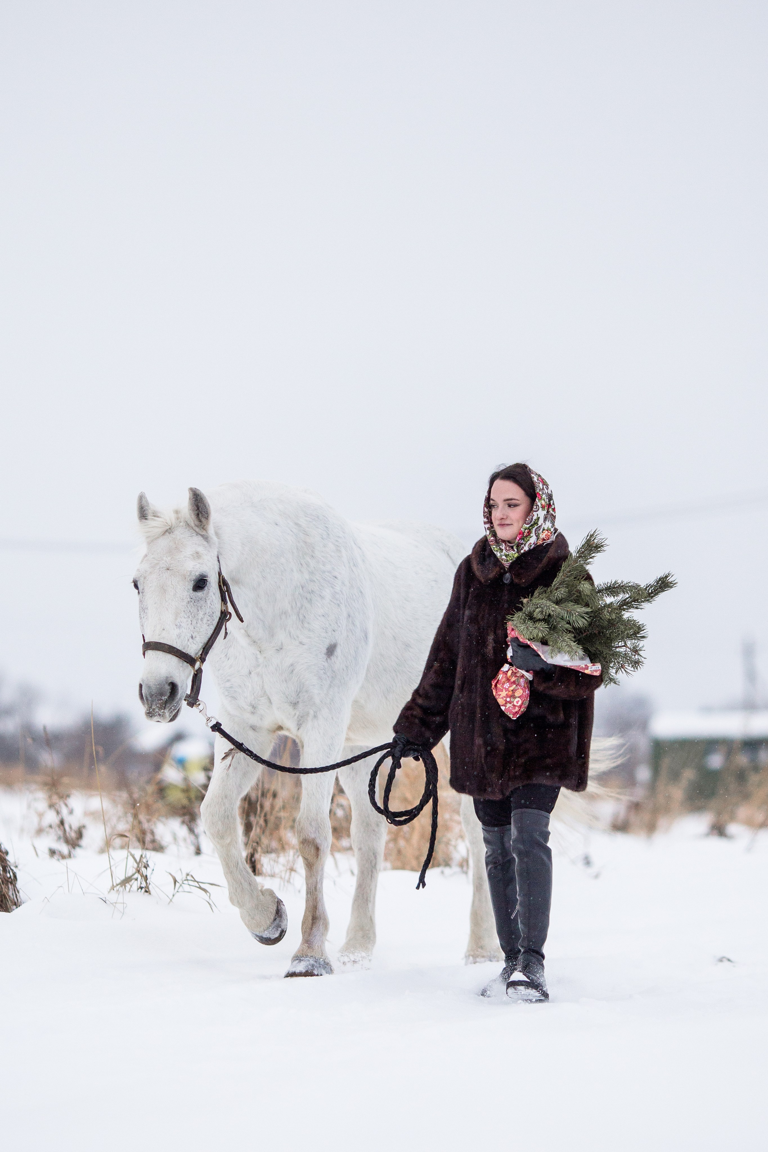 Фотосессия в дубленке зимой