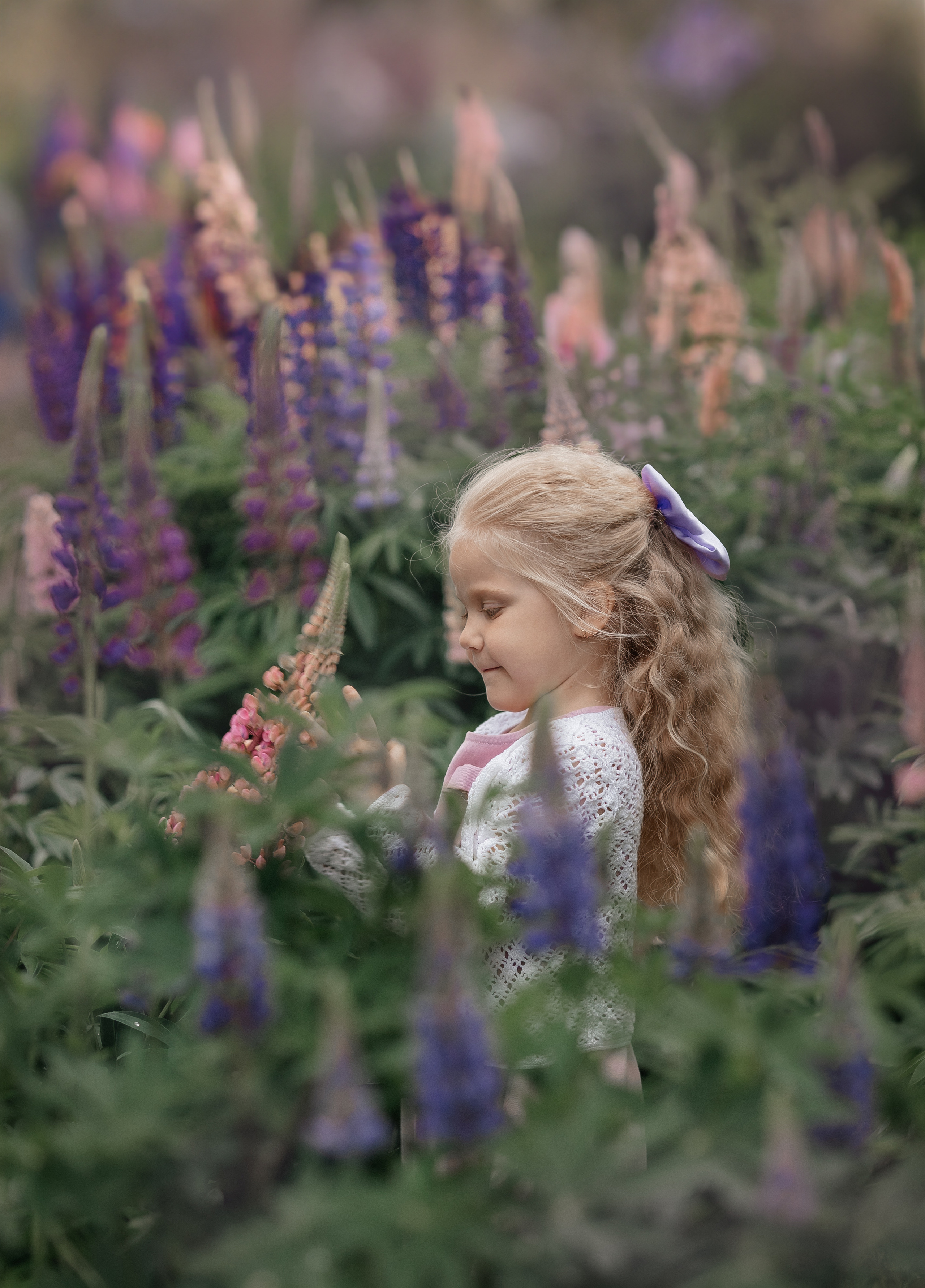 Люпины и дети. Фотограф женского портрета, беременности и материнства Харькова Елена