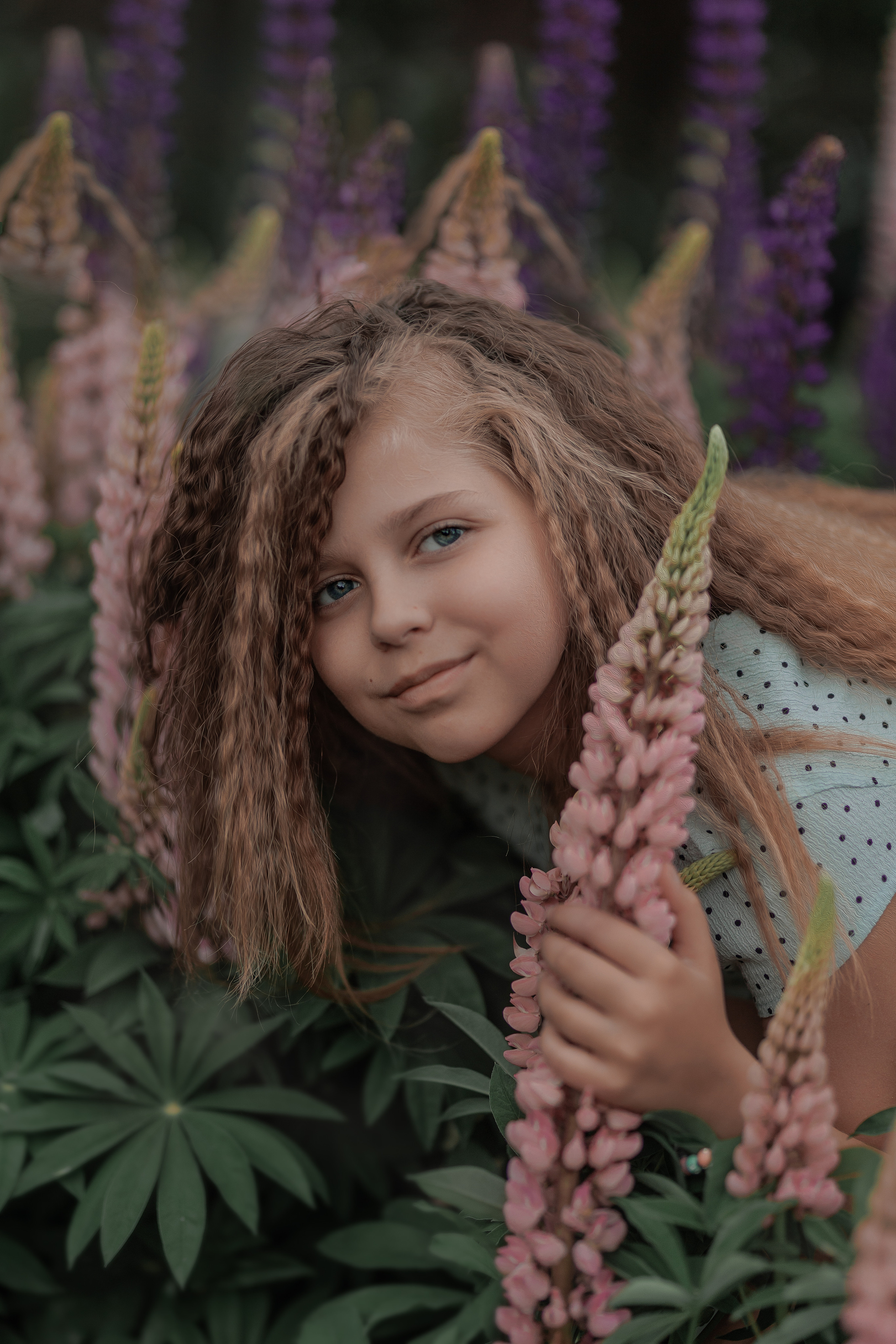 Люпины и дети. Фотограф женского портрета, беременности и материнства Харькова Елена