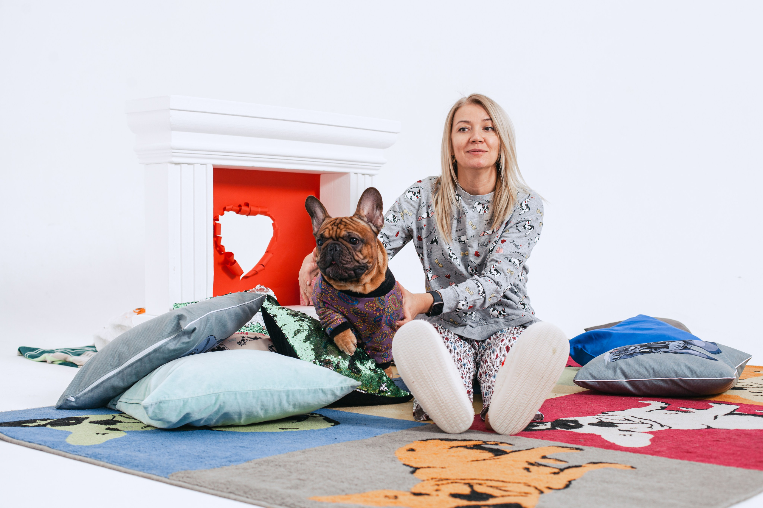 Пижамная вечеринка французских бульдогов и их хозяев. Фотограф-анималист Татьяна Степанова