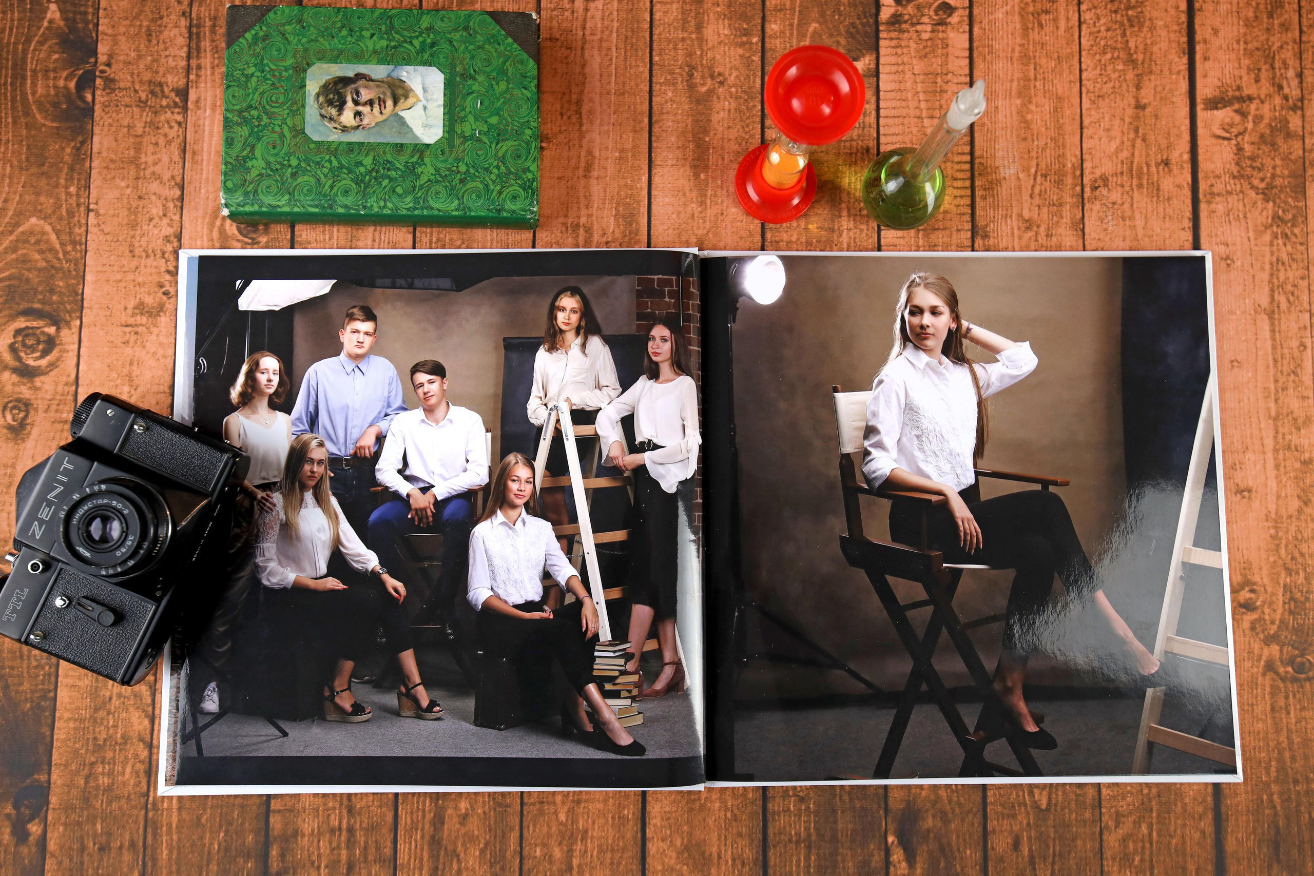 Фотокнига старшеклассника в Новосибирске премиум класса. Выпускной альбом Новосибирск