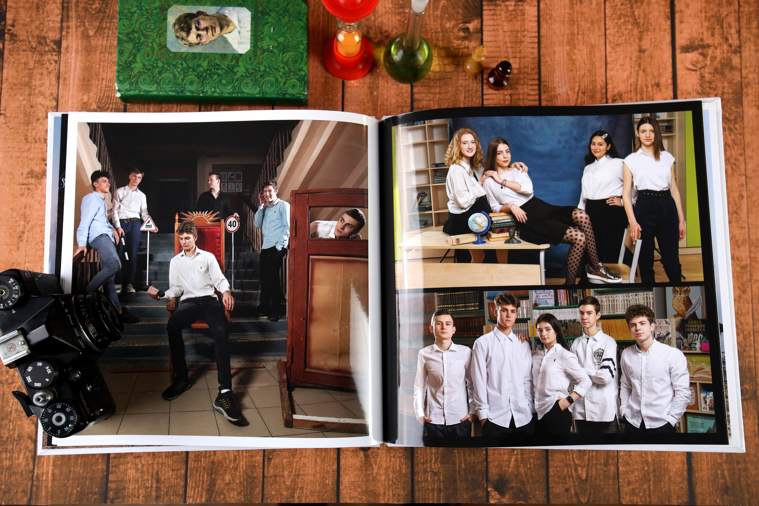 Фотокнига старшеклассника в Новосибирске премиум класса. Выпускной альбом Новосибирск