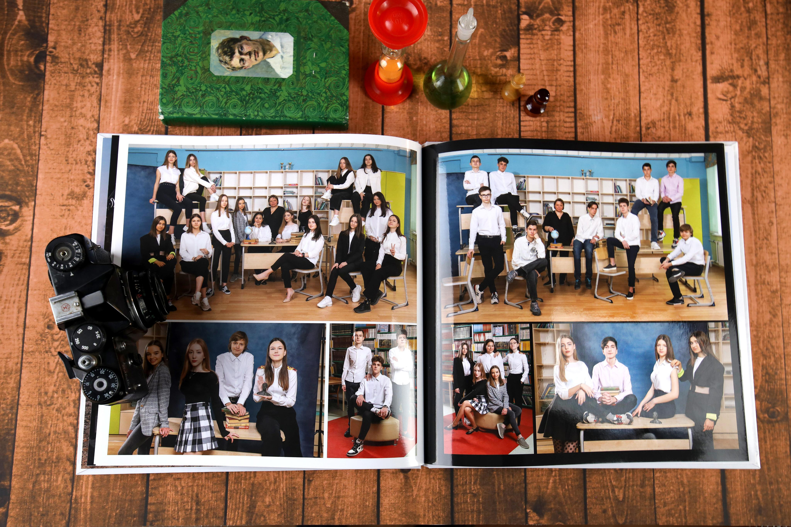 Фотокнига старшеклассника в Новосибирске премиум класса. Выпускной альбом Новосибирск