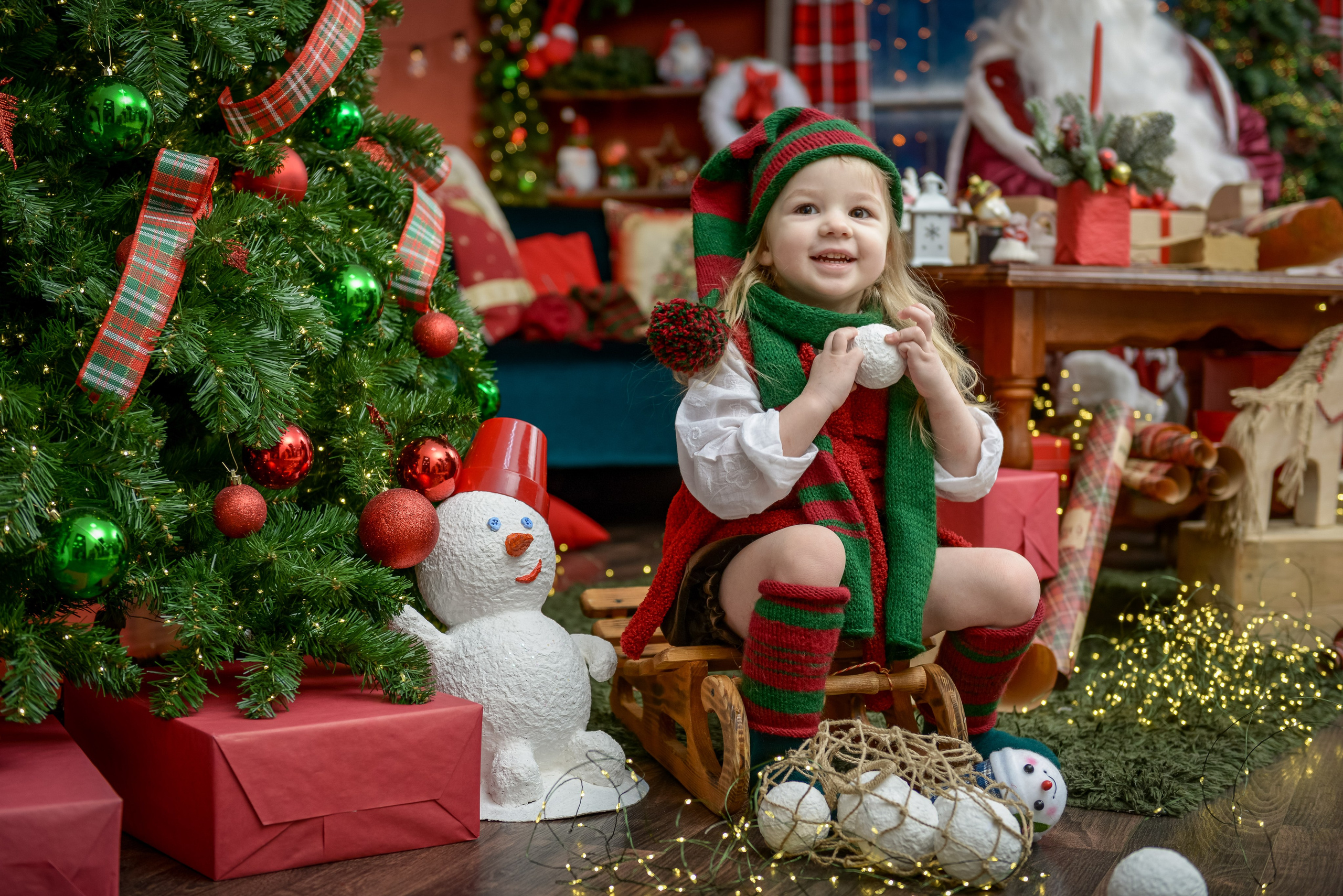 Встреча с Дедом Морозом (ежегодный). Татьяна Гойда портретный и семейный фотограф Ленск. Выпускные альбомы