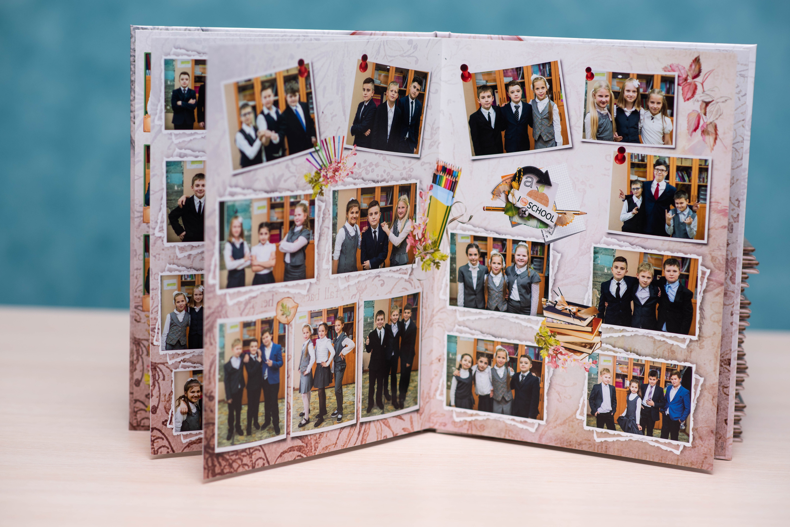 НШ Бежевый с цветами. Выпускные альбомы в Подольске Москве и МО