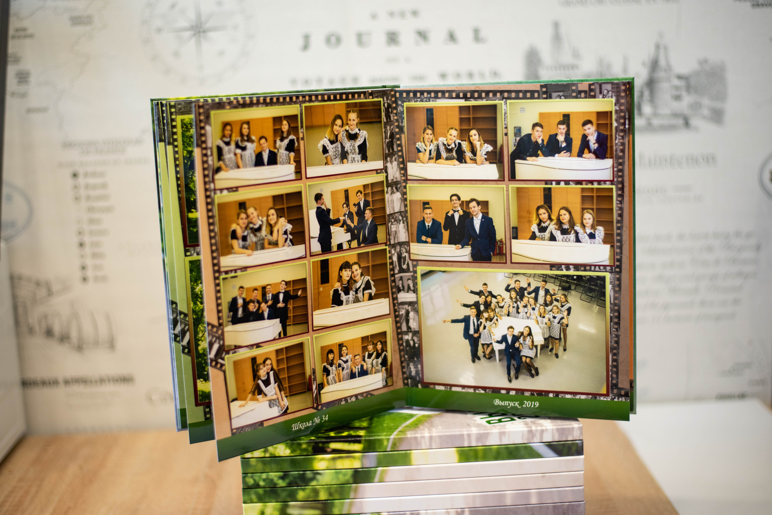 Альбом до 30 разворотов (с персональной страницей каждого ученика). Выпускные альбомы в Подольске Москве и МО